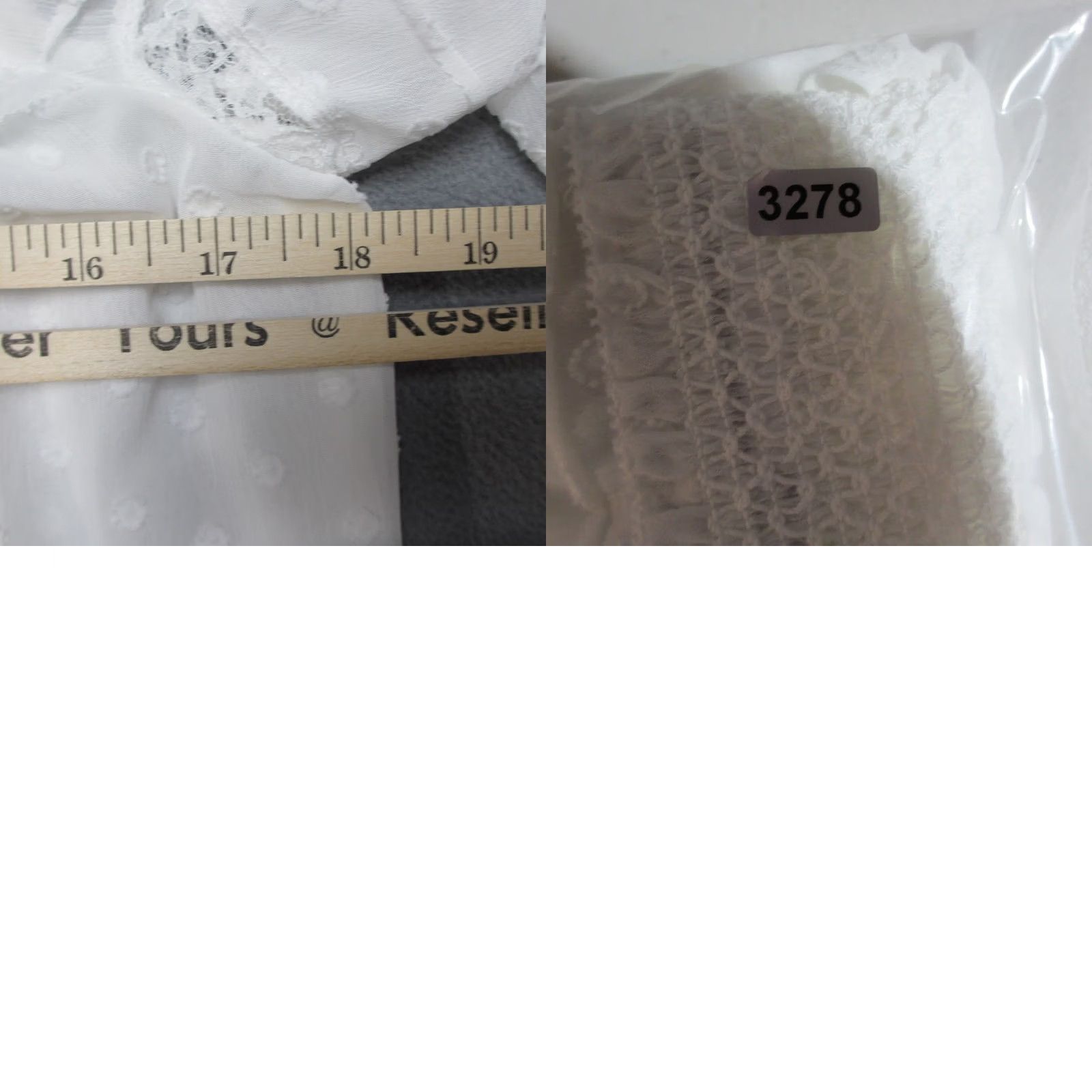White House Black Market White House Black Market Blouse Womens Petite XS Sheer Swiss Dot Lace Button V-Neck Long Sleeve White Casual Party Top Size XS / US 0-2 / IT 36-38 - 8 Thumbnail