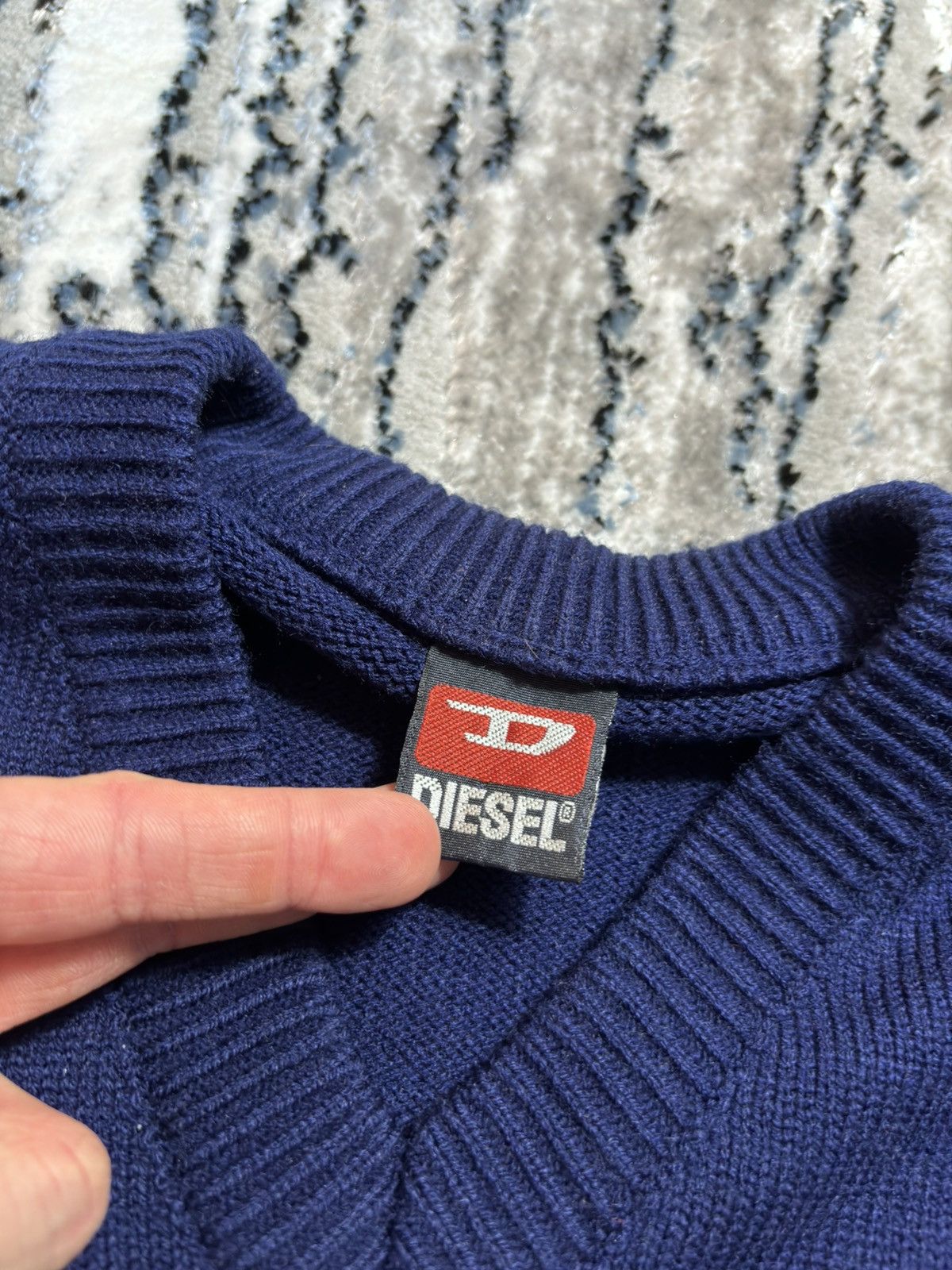 Diesel × Vintage Vintage Sweater Diesel Big Logo RARE y2k boxy avant garde Size US XL / EU 56 / 4 - 2 Thumbnail
