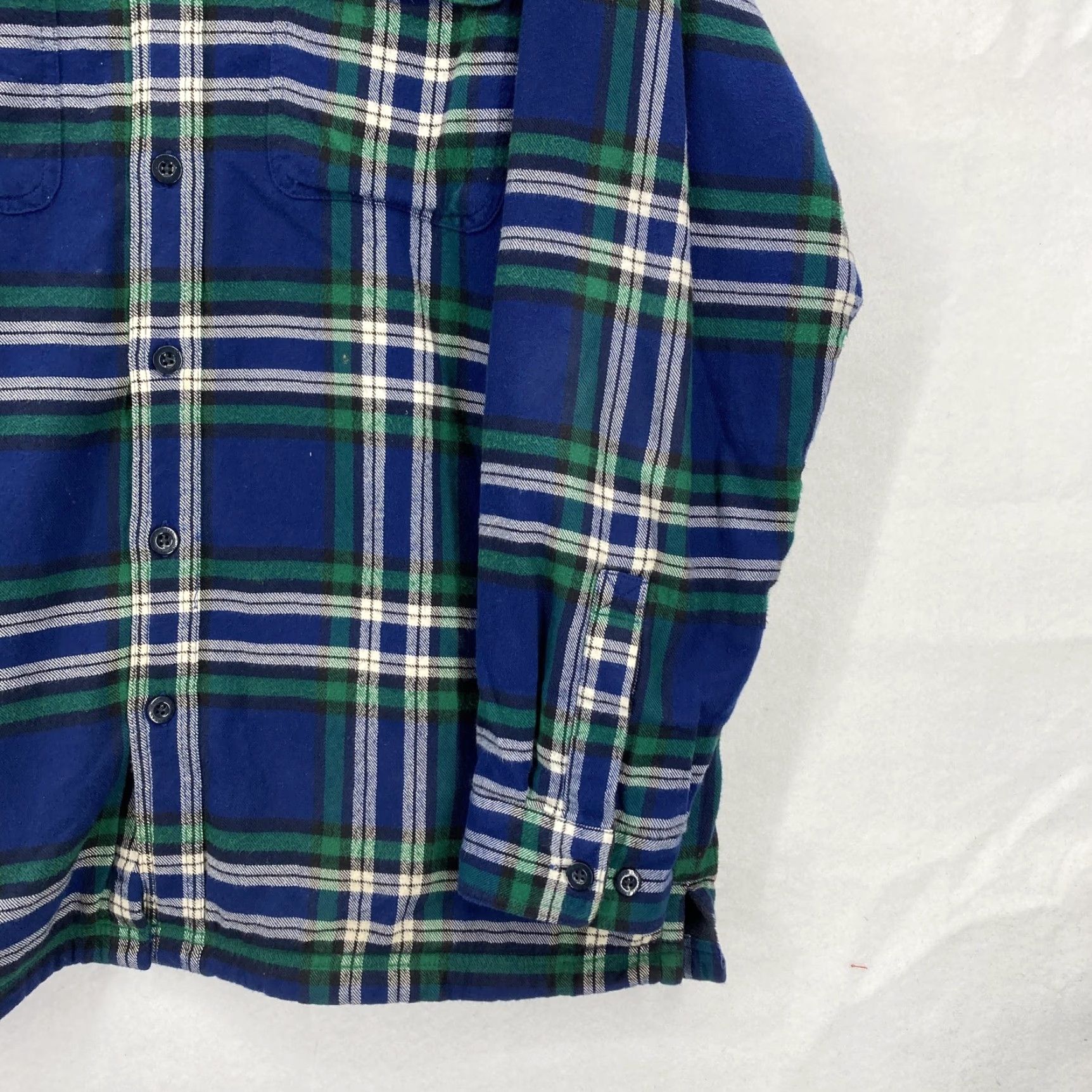 Vintage VINTAGE LL Bean Shirt Mens Large Blue Green Plaid Fleece Lined Flannel Shacket Pockets Size US L / EU 52-54 / 3 - 3 Thumbnail