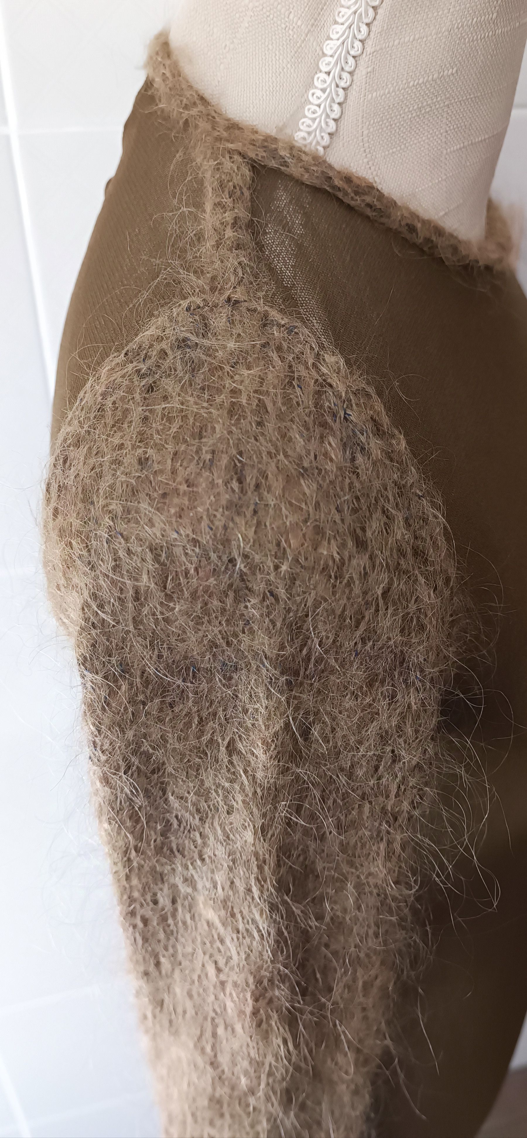 Jean Paul Gaultier 90's- Mohair sleeves and nylon micro mesh top Size XS / US 0-2 / IT 36-38 - 10 Thumbnail