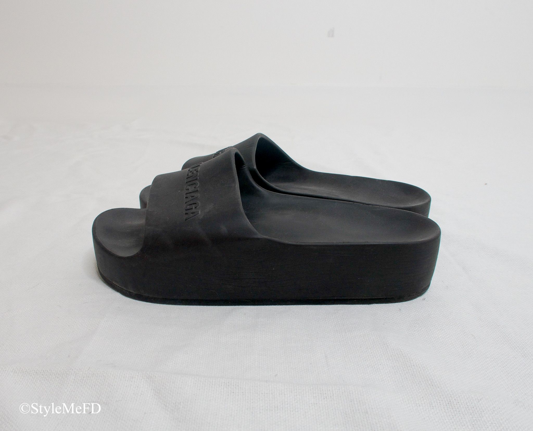 Balenciaga Balenciaga 45mm Chunky Black Platform Slide Sandals Size US 10 / IT 40 - 1 Thumbnail