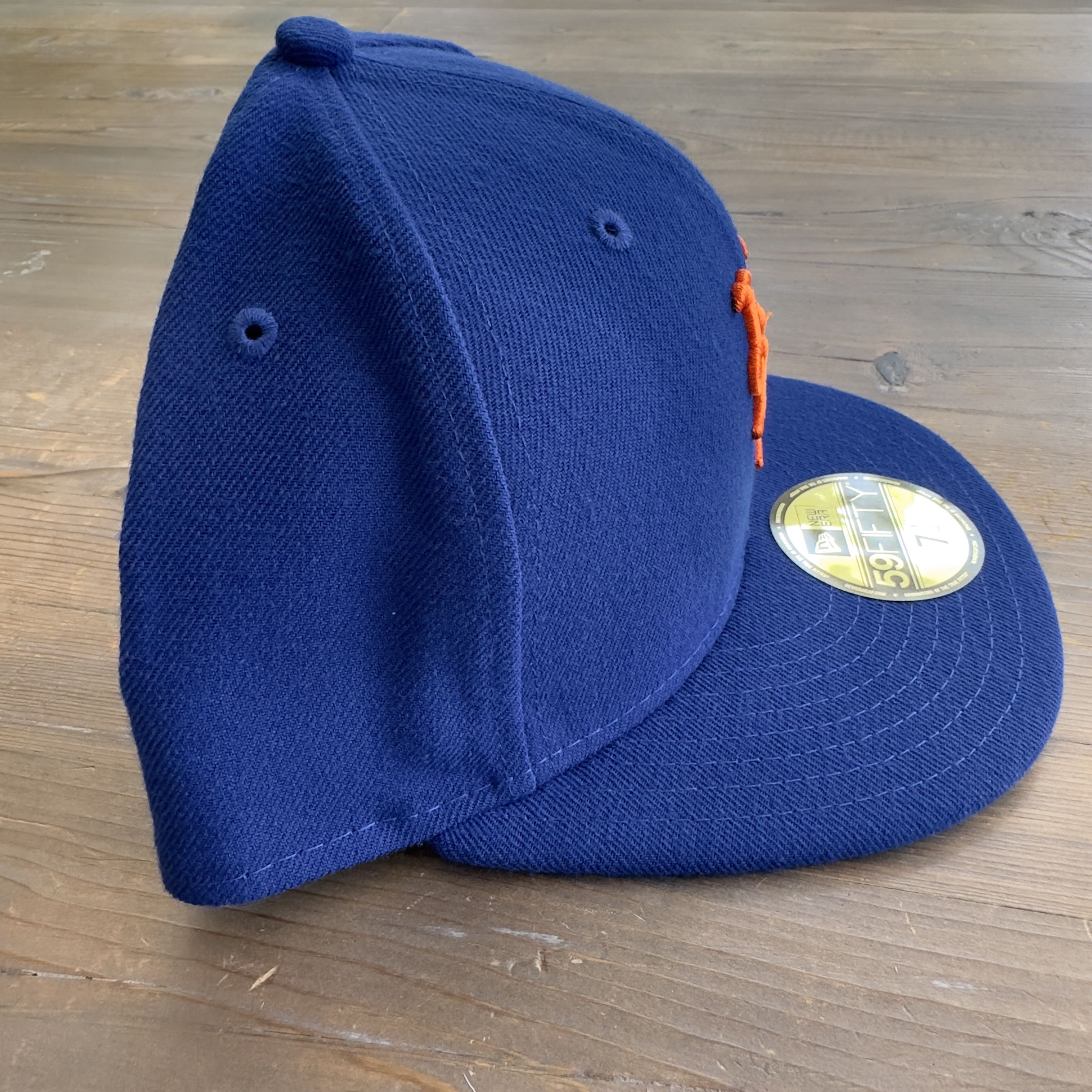 New Era Blue Button New York Mets New Era 59Fifty Fitted Hat 7 1/4 Size ONE SIZE - 5 Thumbnail