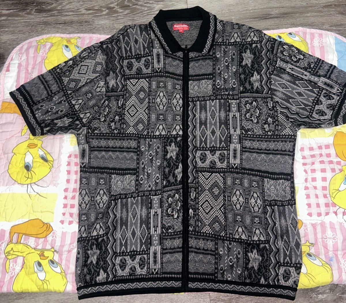 Supreme Zip Up Polo Sweater | Grailed