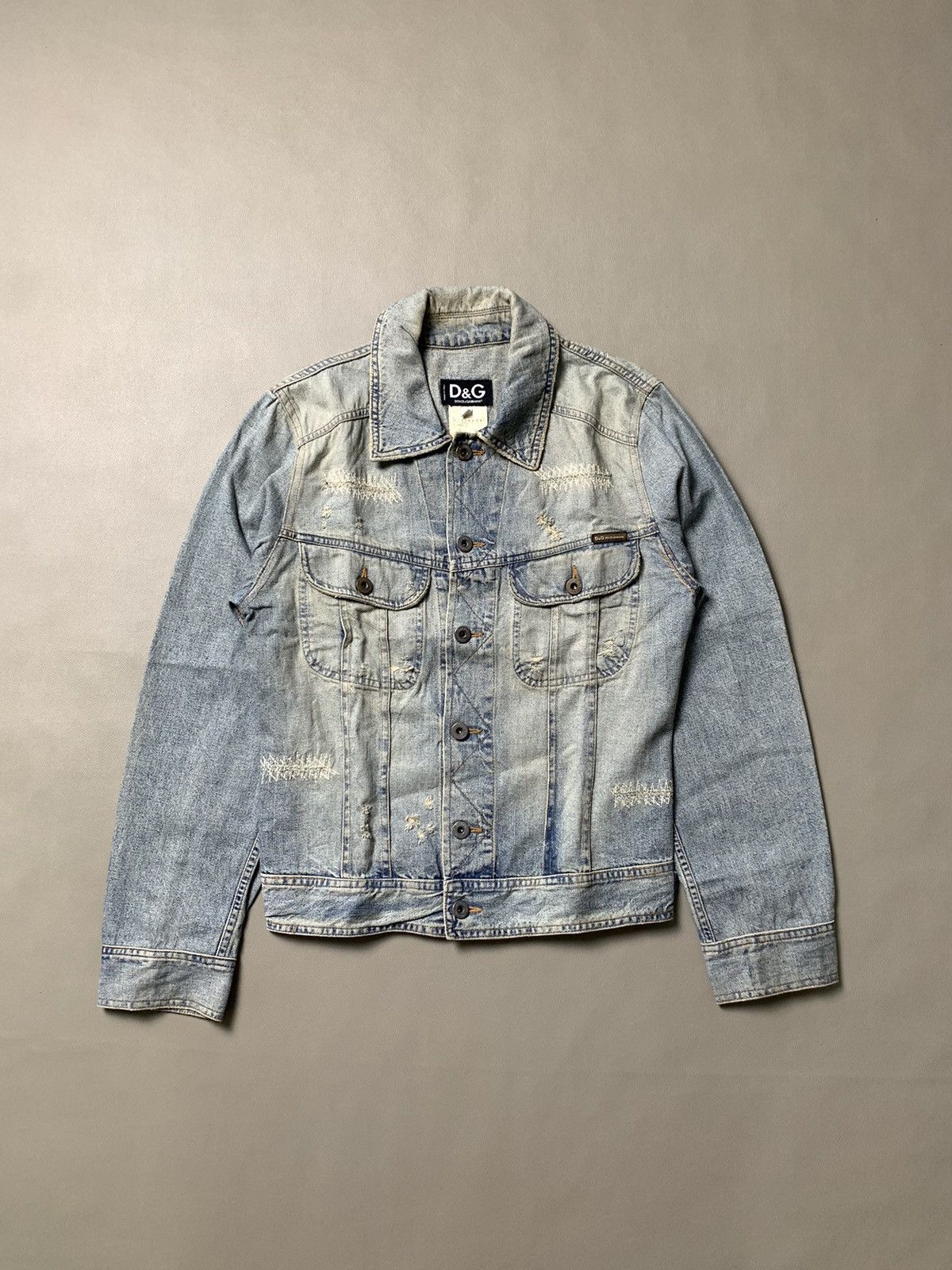 Dolce & Gabbana × Vintage Vintage Dolce & Gabbana Distressed Denim Jacket Size US S / EU 44-46 / 1 - 1 Thumbnail