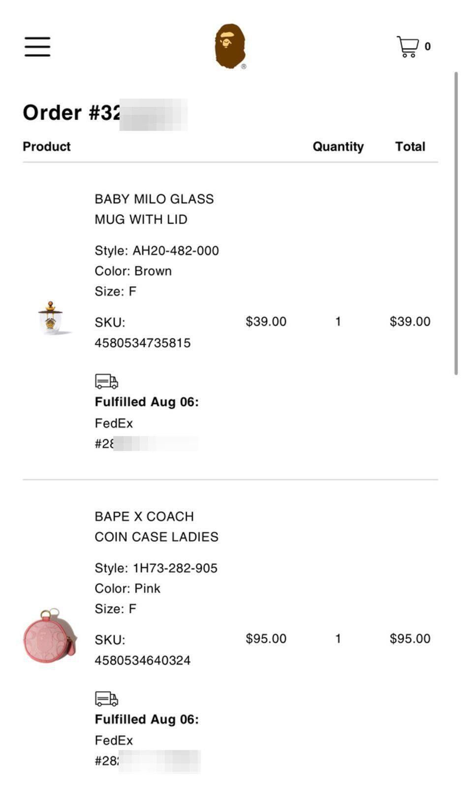 Bape BAPE x Baby Milo Store Glass Mug w/ Lid - A Bathing Ape Size ONE SIZE - 6 Thumbnail