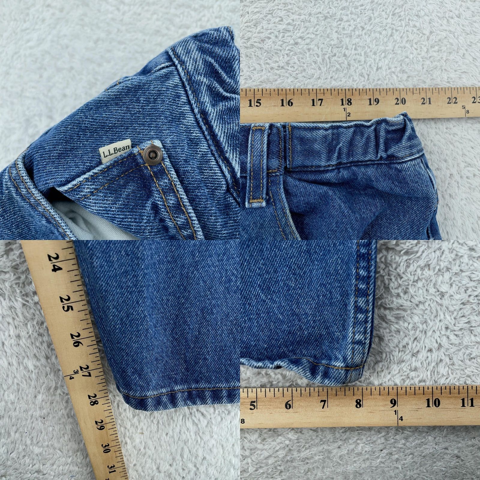 Vintage L.L.Bean Jeans Mens 42x29 Blue Denim Five Pocket Straight Leg Comfort Waist Pocketed Cotton Medium 90s Vintage Mens Size US 42 / EU 58 - 8 Thumbnail