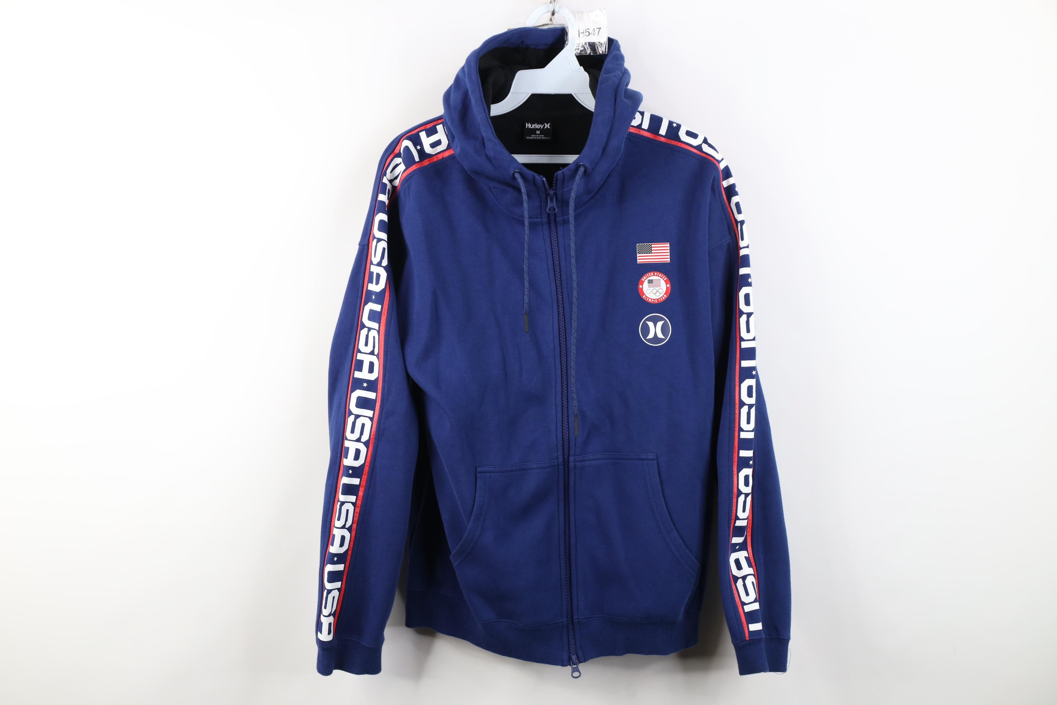 Hurley Hurley USA Winter Olympics Full Zip Hoodie Sweatshirt Blue Size M / US 6-8 / IT 42-44 - 1 Thumbnail