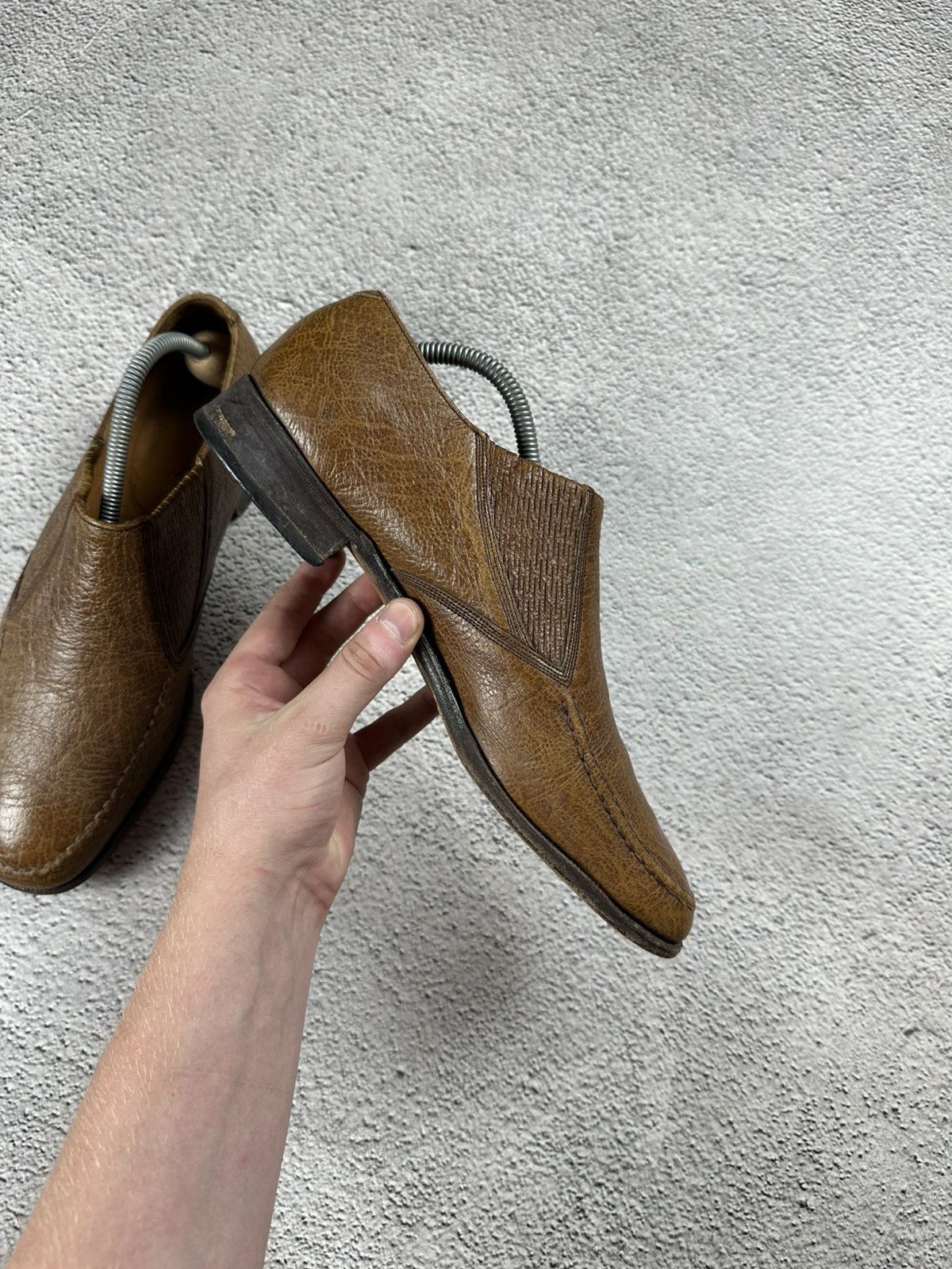 Other Vintage AS 98 Style Leather Biker Boots Low - Top Shoes 👞 Size US 9.5 / EU 42-43 - 6 Thumbnail