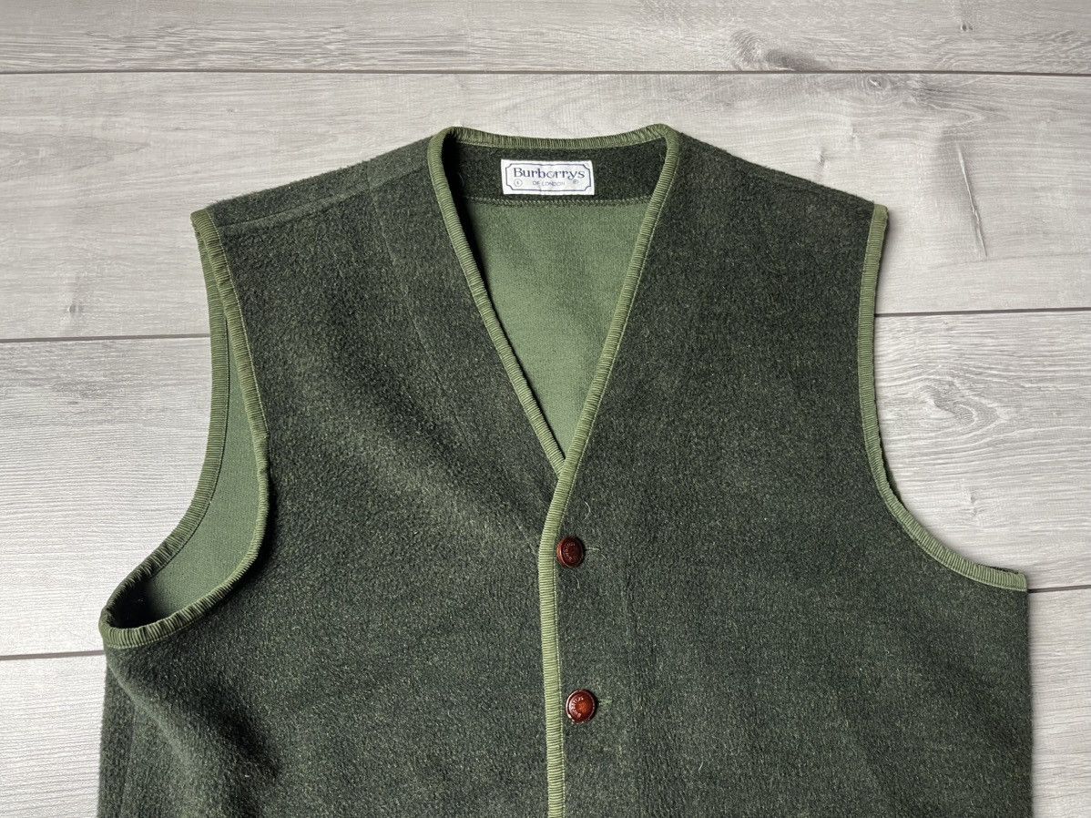 Burberry Men's Vintage Burberry Button Up Green Vest M Size US M / EU 48-50 / 2 - 3 Thumbnail