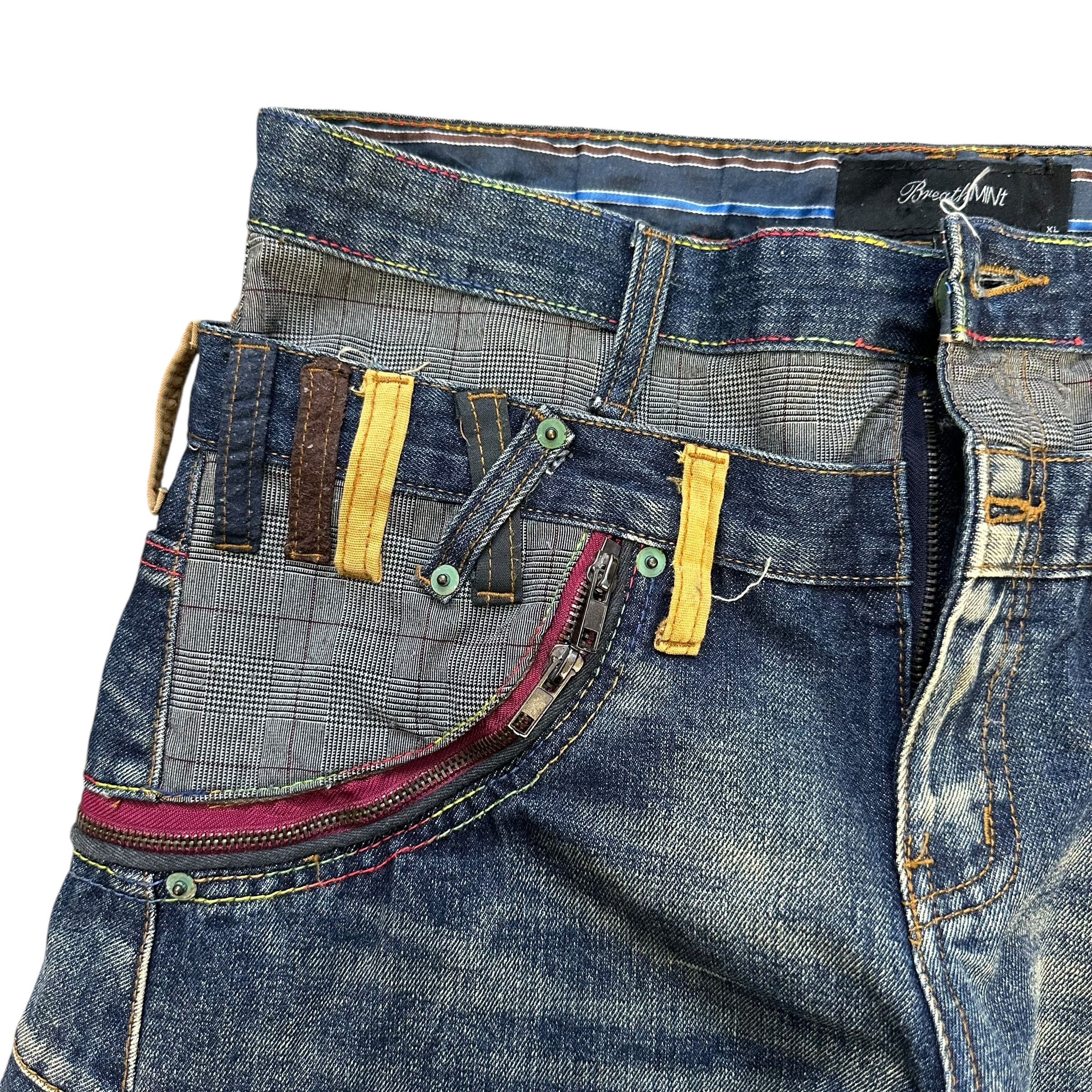 Japanese Brand Breath Mint Twisted Legs Double Waist Denim Pant #A58-1333 Size US 30 / EU 46 - 3 Thumbnail