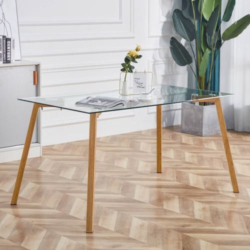 Designer × Homemade Glass Dining Table Modern Minimalist Rectangular for 4-6 wi Size US L / EU 52-54 / 3 - 1 Thumbnail
