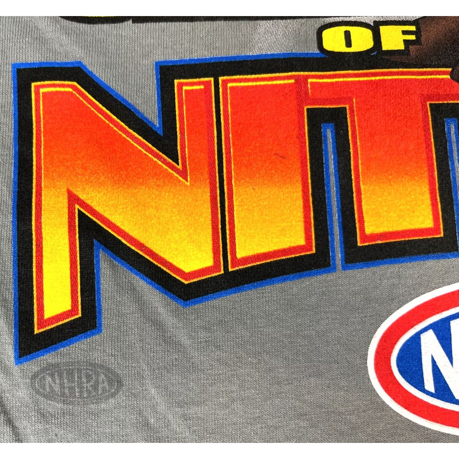 Anvil VINTAGE NHRA T-Shirt Anvil Short Sleeve Gray 90s Nitro! Double-Sided Size S Mens Size US S / EU 44-46 / 1 - 4 Thumbnail