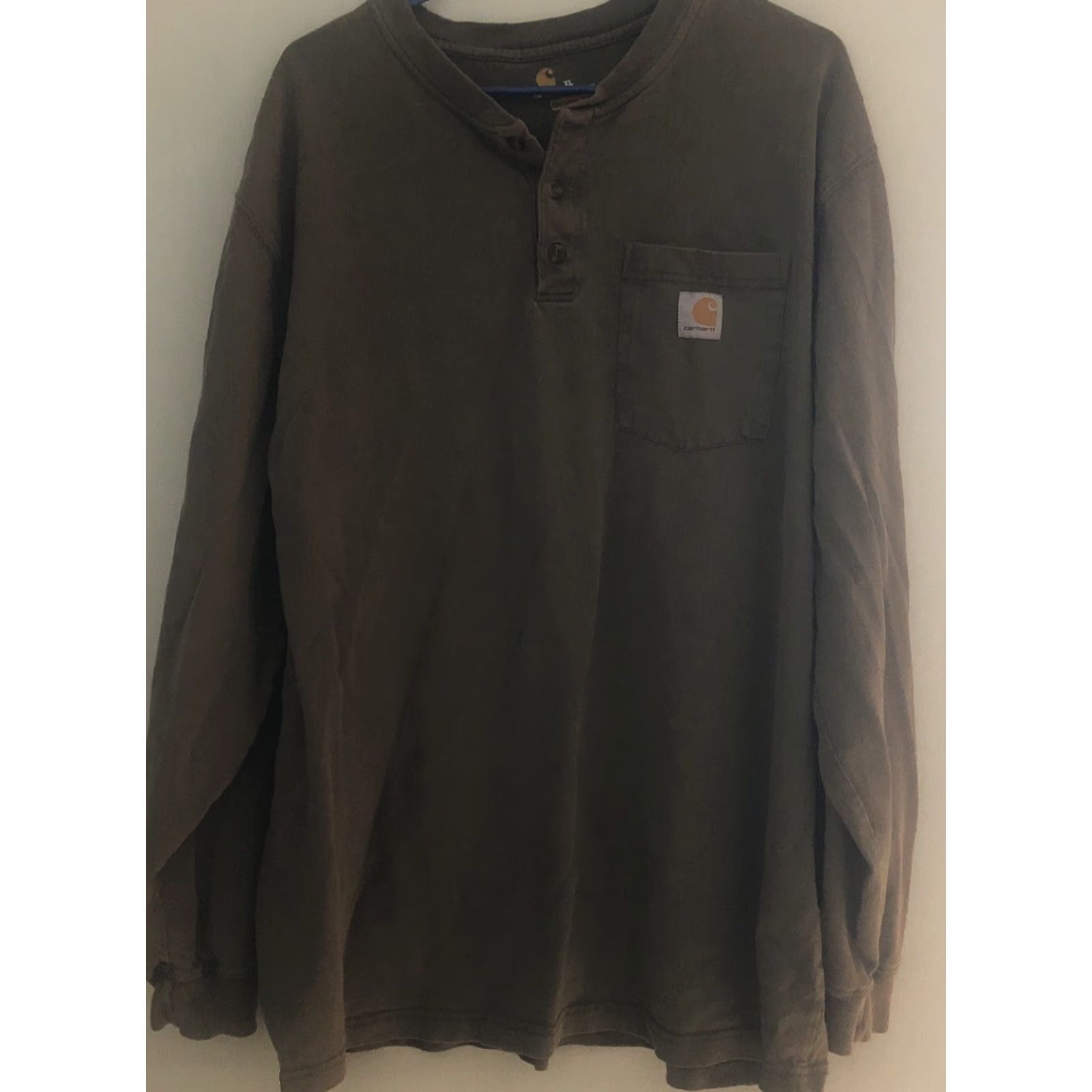 Carhartt Carhartt Shirt Mens XL Loose Fit Long Sleeve Heavyweight Green Pocket Workwear Size US XL / EU 56 / 4 - 2 Thumbnail