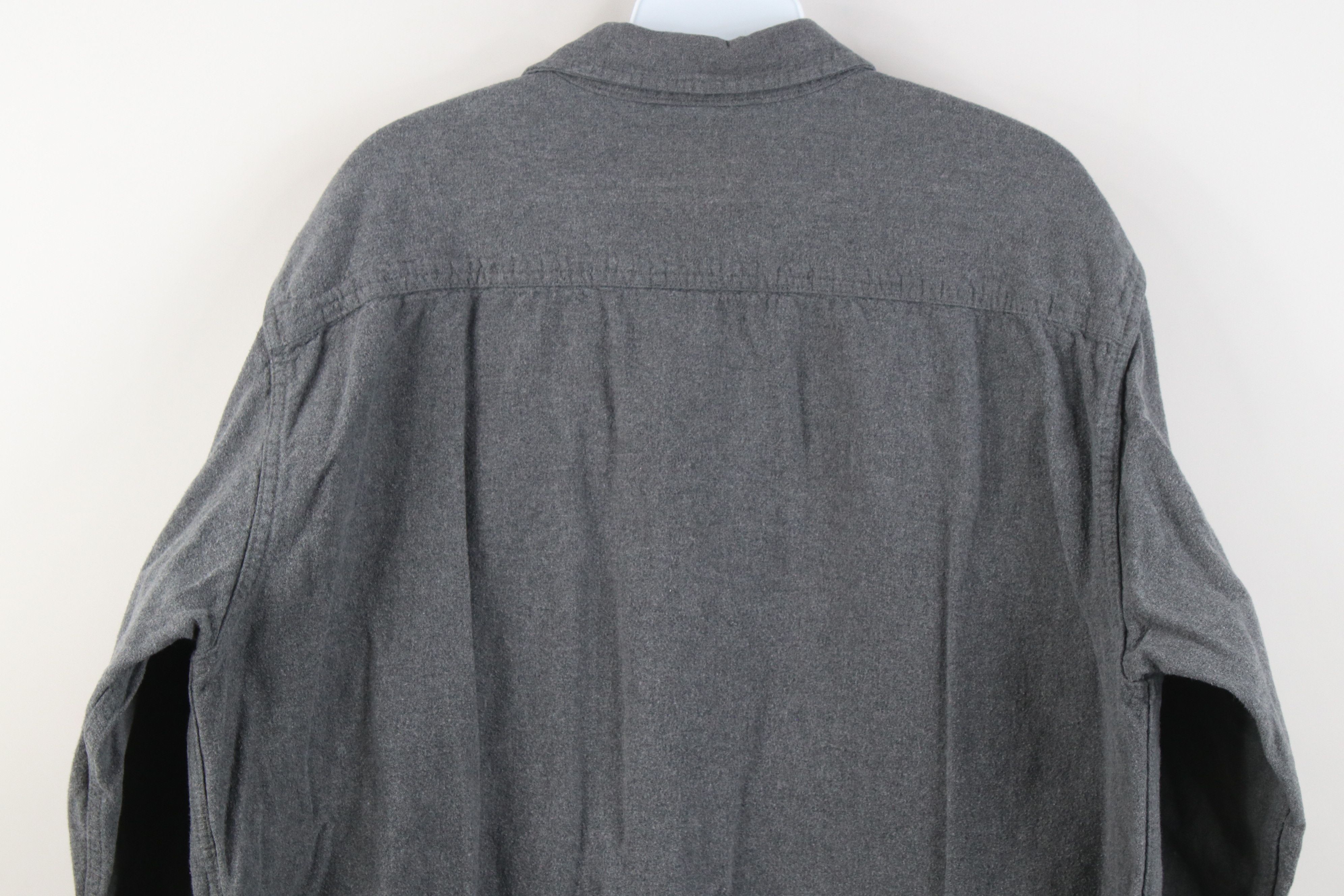 Vintage Vintage 90s Streetwear Heavy Chamois Cloth Button Shirt Gray Size US L / EU 52-54 / 3 - 10 Thumbnail