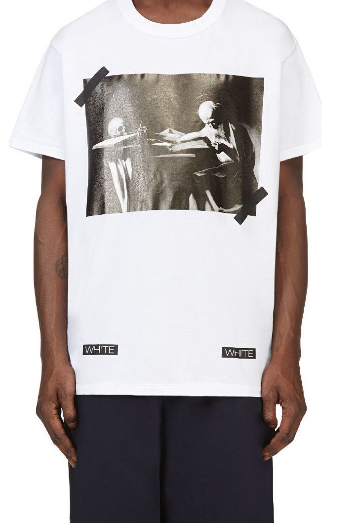 Off-White White Caravaggio 13 Diagonals Oversized T-Shirt Size US XS / EU 42 / 0 - 2 Thumbnail