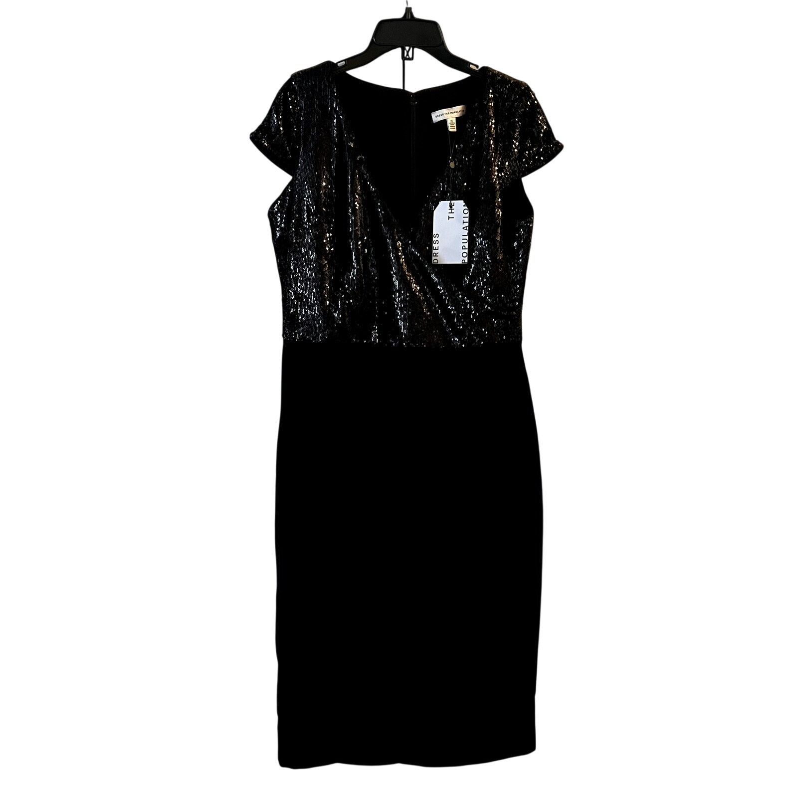 Dress the Population Dress The Population Jaleah Bodycon Sequin Midi Dress XL Size XL / US 12-14 / IT 48-50 - 3 Thumbnail