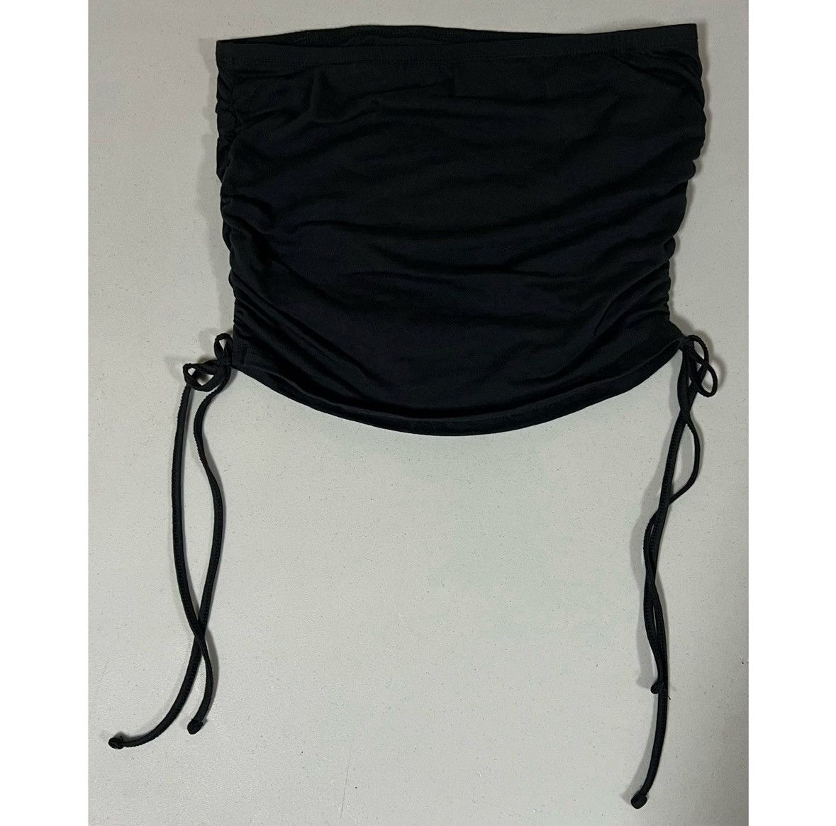 Vintage Black Ruched Strapless Sleeveless Tube Top Shirt Size M 🖤 Size M / US 6-8 / IT 42-44 - 3 Thumbnail