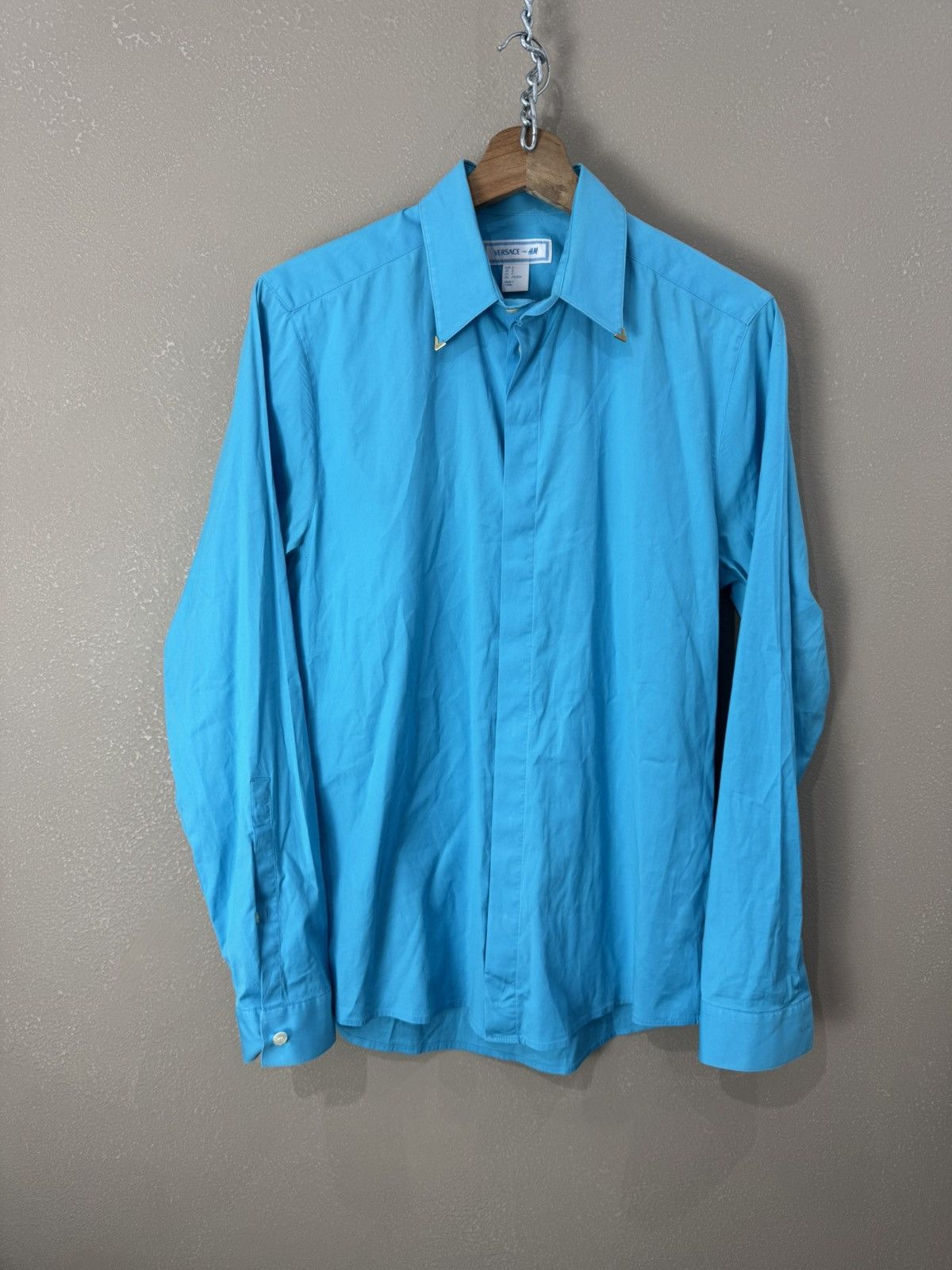 H&M × Versace Versace x H&M Shirt Button Light Blue Striped Shirt Size US S / EU 44-46 / 1 - 1 Thumbnail