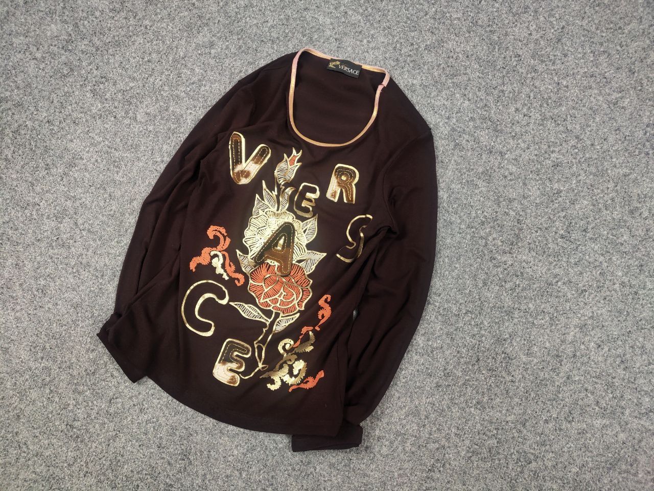 Versace Vintage Versace All Logo Brown Womens Long sleeve Y2K Style Size M / US 6-8 / IT 42-44 - 3 Thumbnail