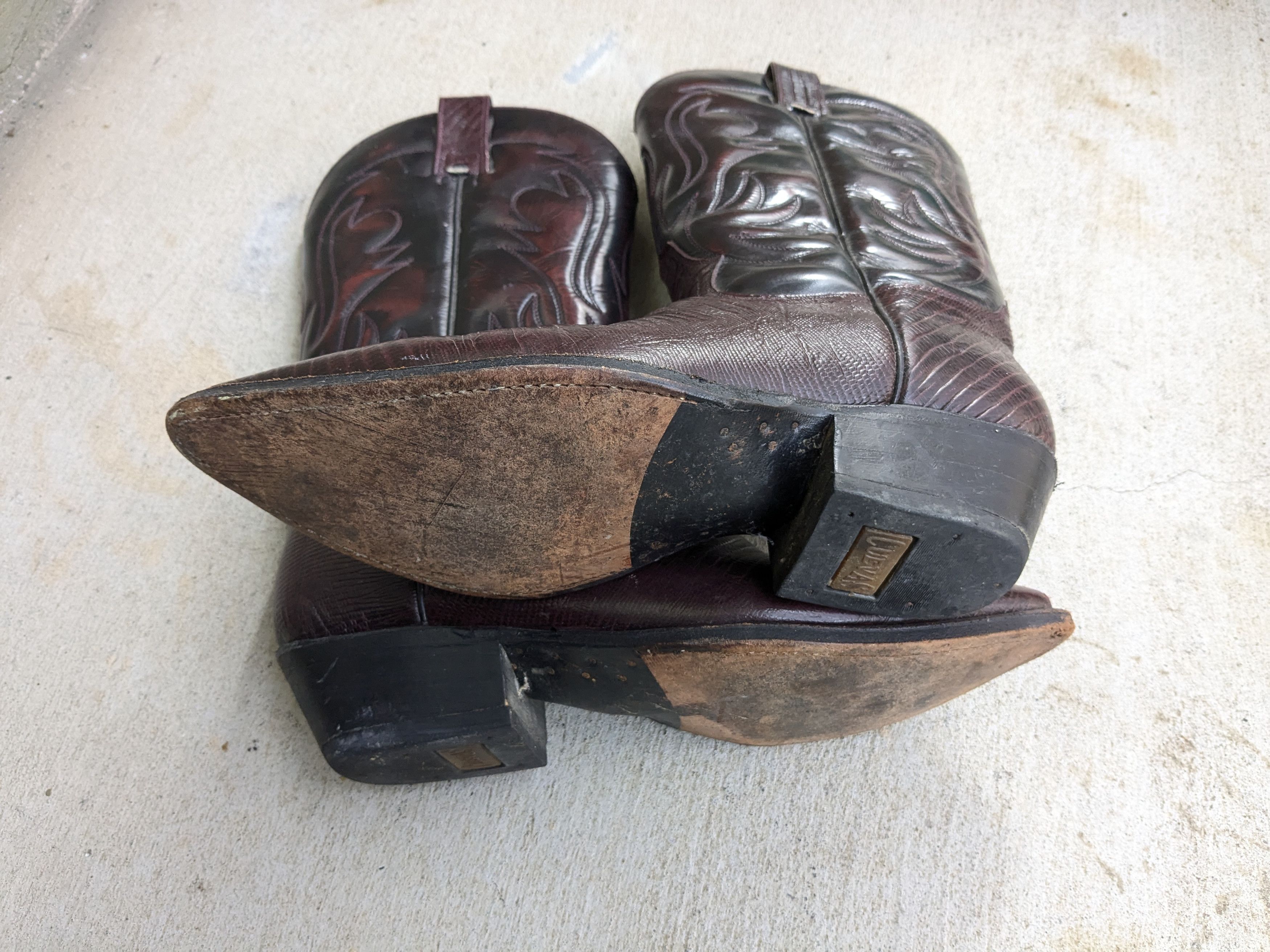 Genuine Leather Cuevas Boots Burgundy Faux Leather Mexico Size US 9.5 / EU 42-43 - 14 Thumbnail