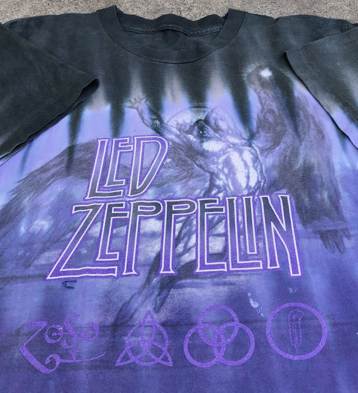 Band Tees × Led Zeppelin × Vintage Vintage 90s led zeppelin Tie Dye Promo Tee Shirt Size US M / EU 48-50 / 2 - 2 Thumbnail