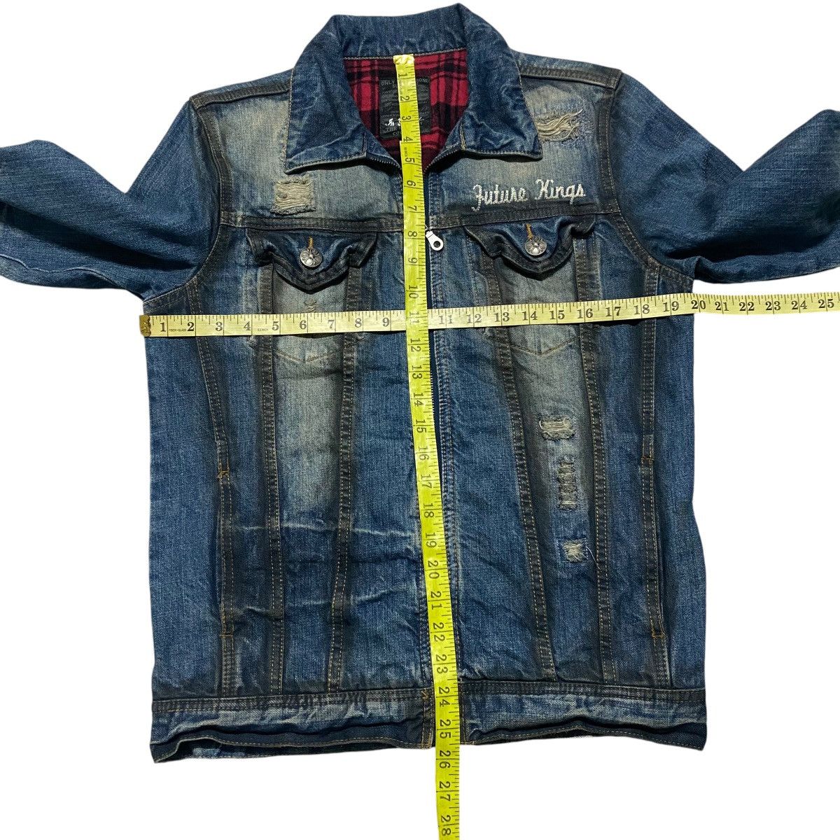 In The Attic IN THE ATTIC Denim Jacket Coated Distressed 'Future Kings' Size US M / EU 48-50 / 2 - 18 Thumbnail