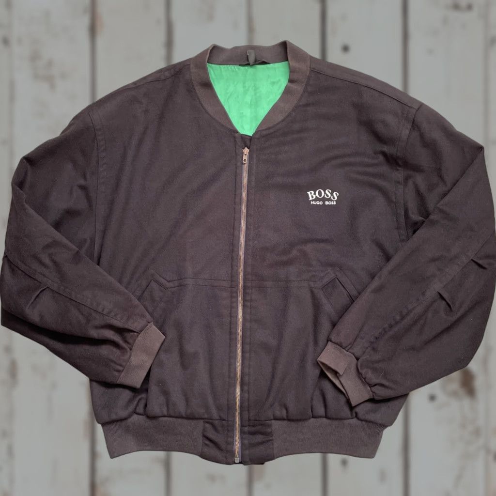 Hugo Boss VINTAGE Hugo Boss Bomber Jacket 56 Cashmere Black Unisex Adults 90s 80s Designer Classic Jacket Mens Womens Size US XL / EU 56 / 4 - 1 Thumbnail