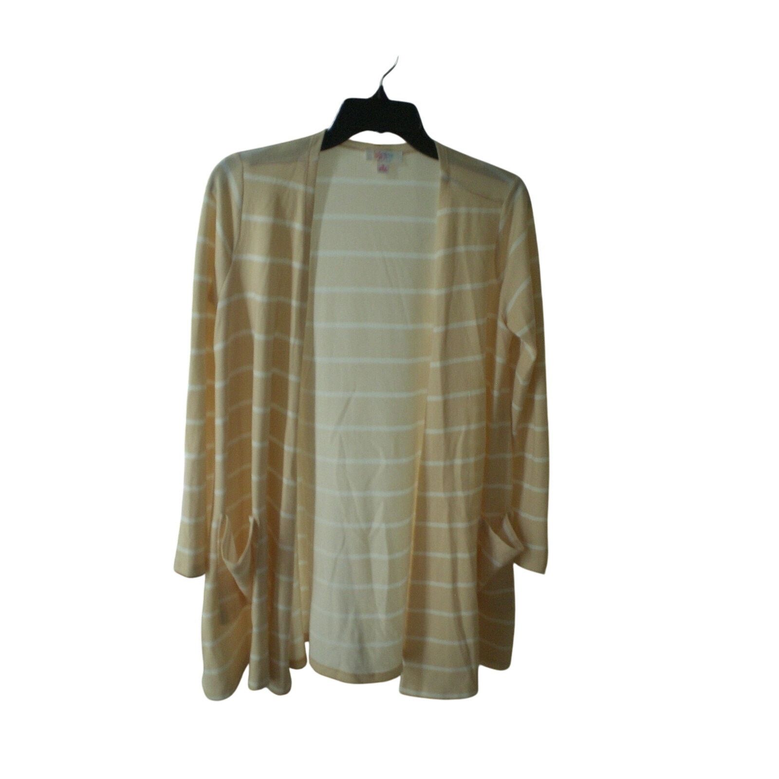 Other NWT LuLaRoe Cream White Stripe Caroline Cardigan SMALL Size S / US 4 / IT 40 - 2 Thumbnail