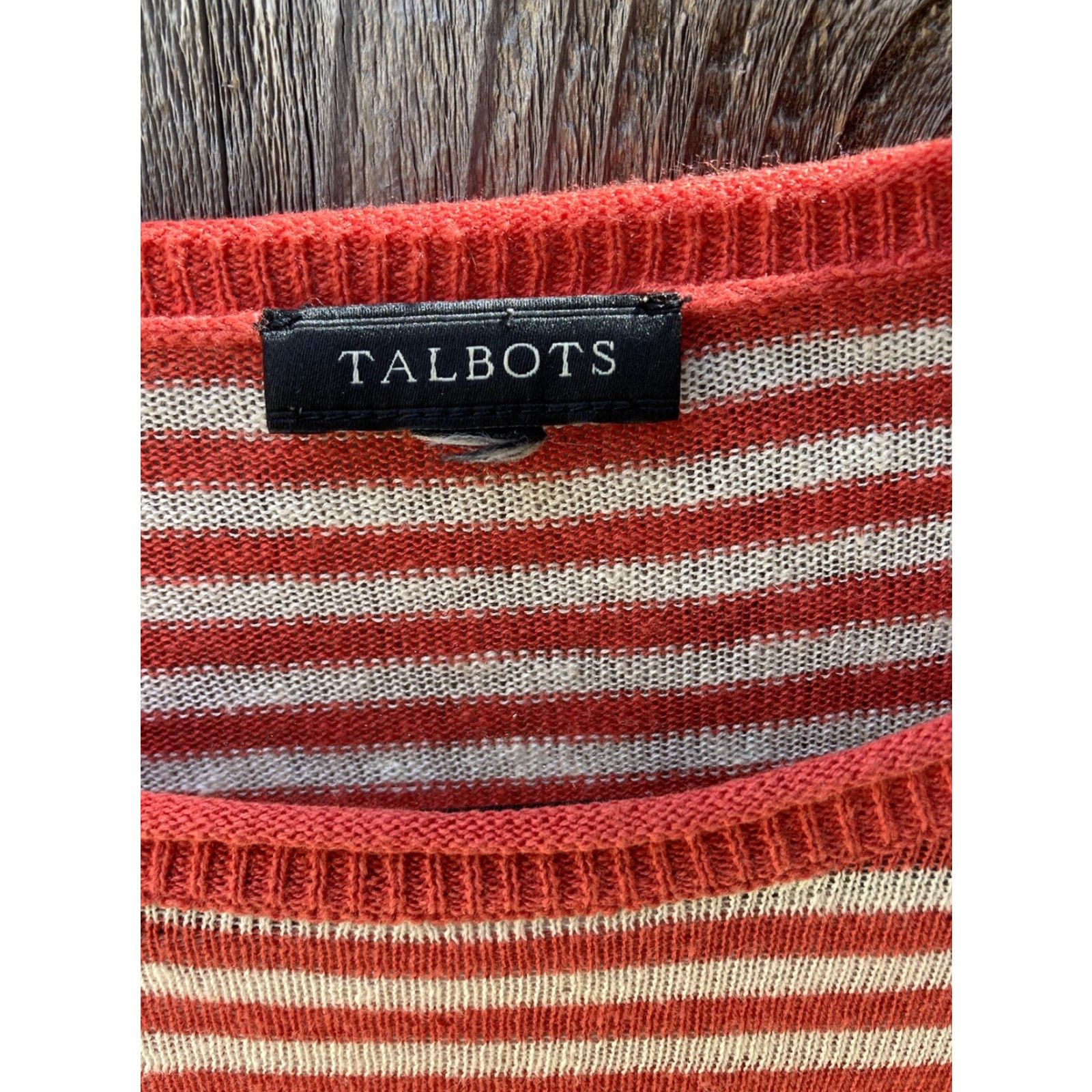 Talbots VINTAGE Women's Talbots Sweater Orange Striped NO TAGS Crew Vibrant Fall Linen Light Size XL / US 12-14 / IT 48-50 - 2 Thumbnail