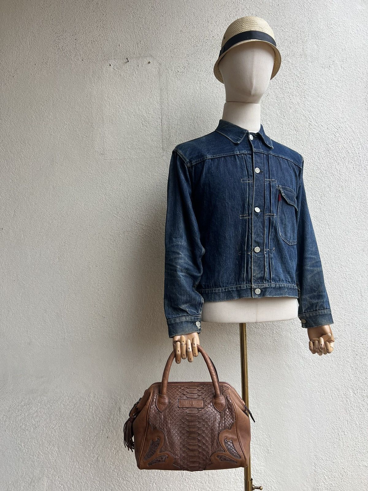 Leather Vintage Ibiza Japan Patina Python Snake Leather Doctor Bag Size ONE SIZE - 1 Thumbnail