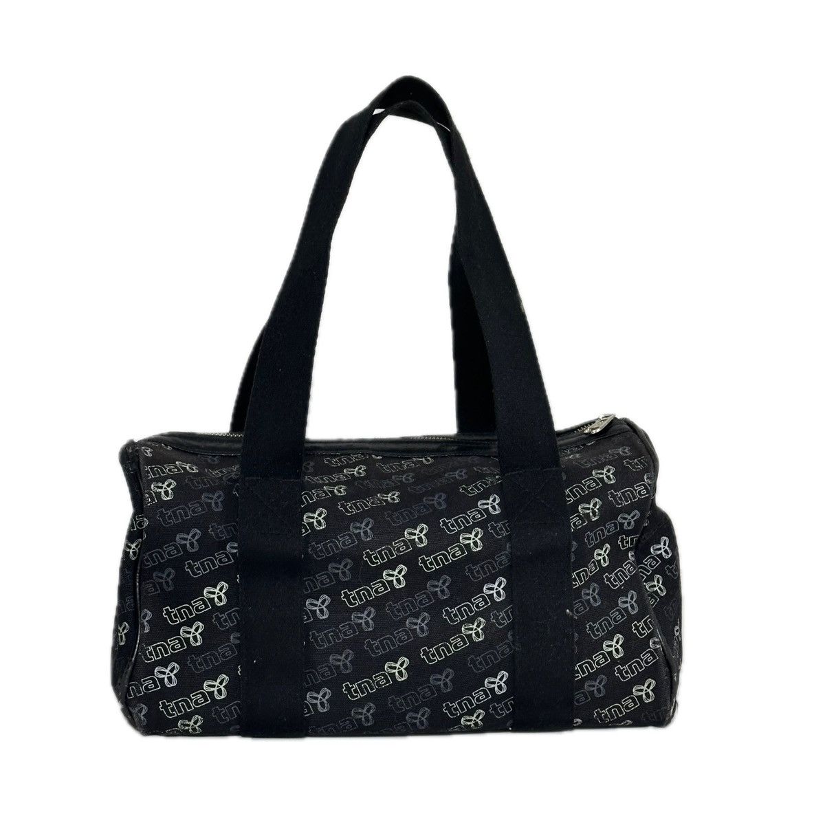 TNA Aritzia TNA Logo Small Black Canvas Duffel Bag Lined Pewter Size ONE SIZE - 2 Thumbnail
