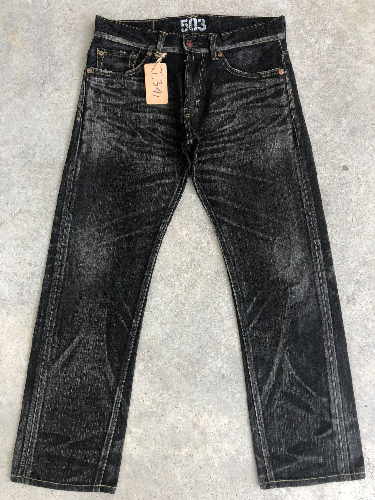 Japanese Edwin 503 Blue Trip Distressed Jeans