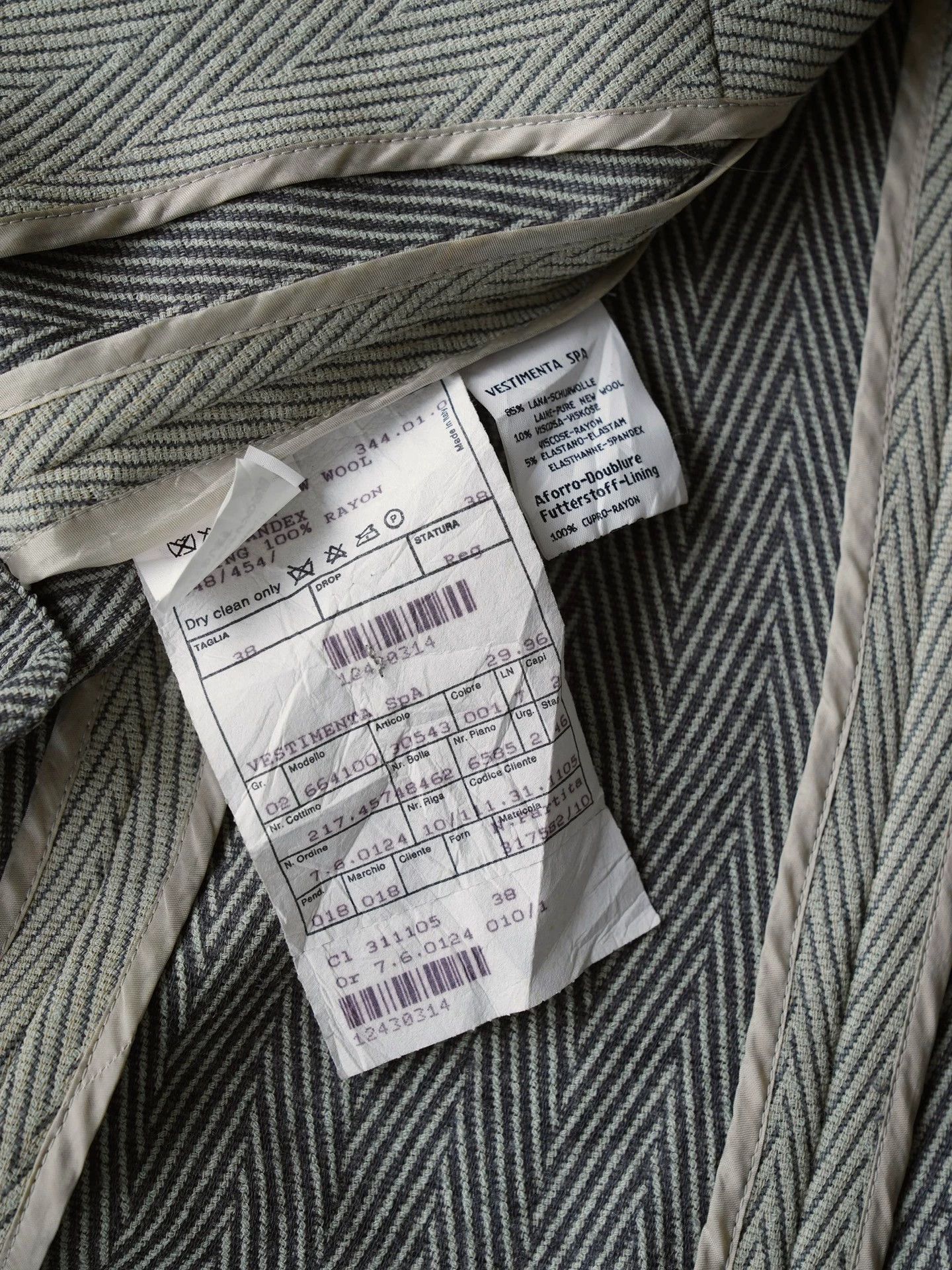 Armani Giorgio Armani Vintage Wool Herringbone Suit Jkt 38/M Flaws Size XS / US 0-2 / IT 36-38 - 9 Thumbnail