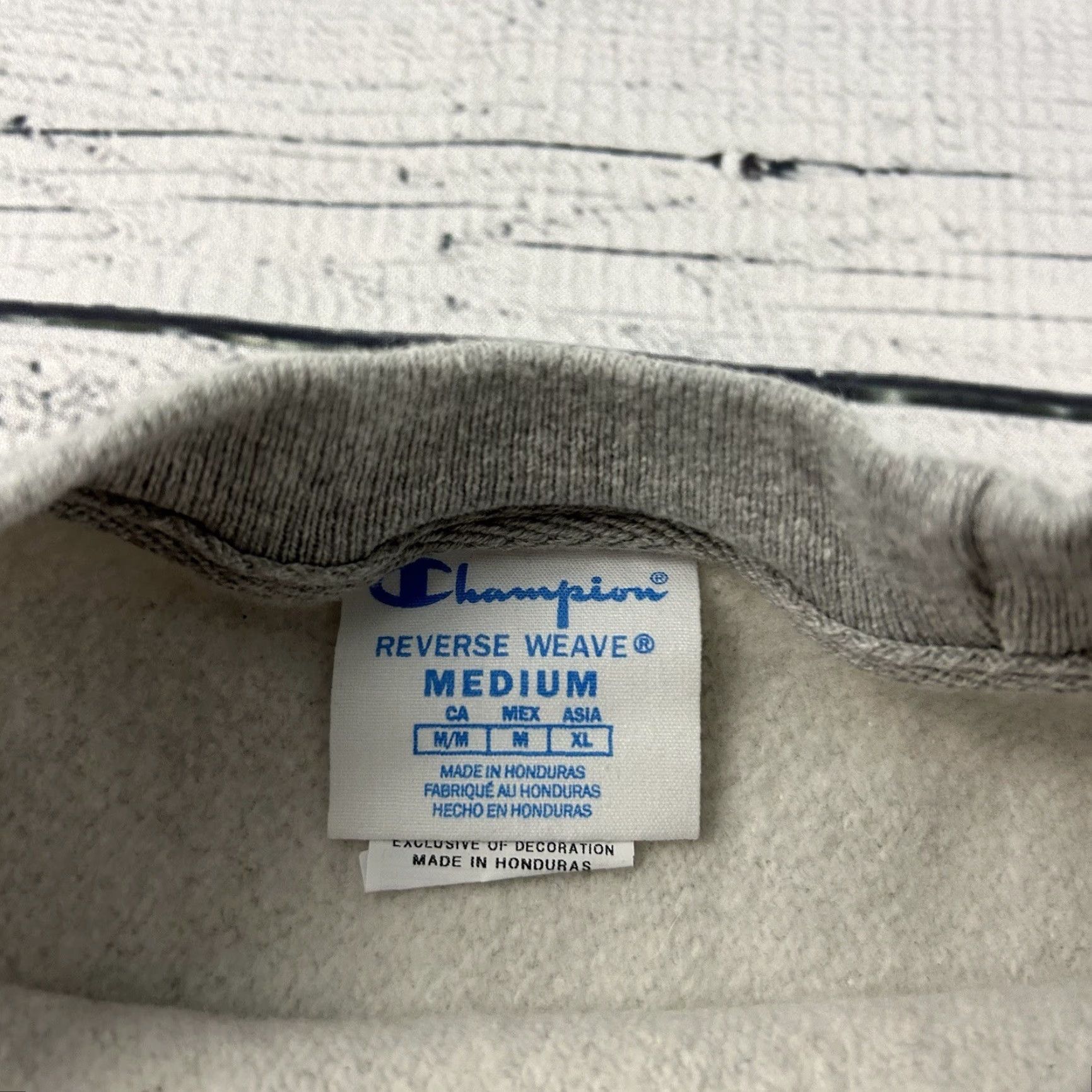 Champion Champion Reverse Weave Ribbon Crewneck Pullover Sweatshirt Men's M Gray Size US M / EU 48-50 / 2 - 2 Thumbnail