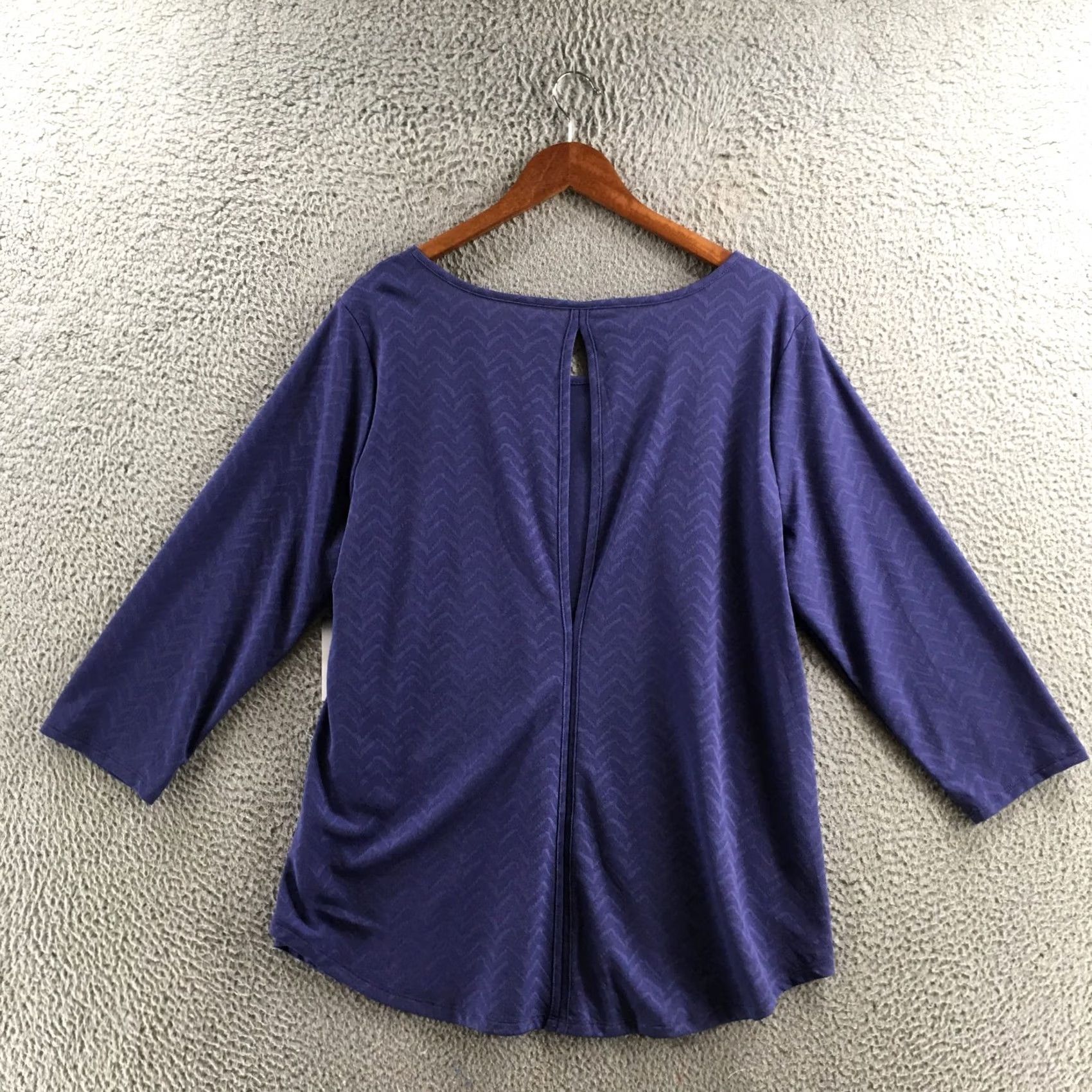 Vintage Xersion Shirt Womens 2XL Skipper Blue Textured Relaxed Fit Polyester Stretch NEW Blouse Casual Shirts Classic All Seasons Mens Womens Girls Boys Size XXL / US 16-18 / IT 52-54 - 7 Thumbnail