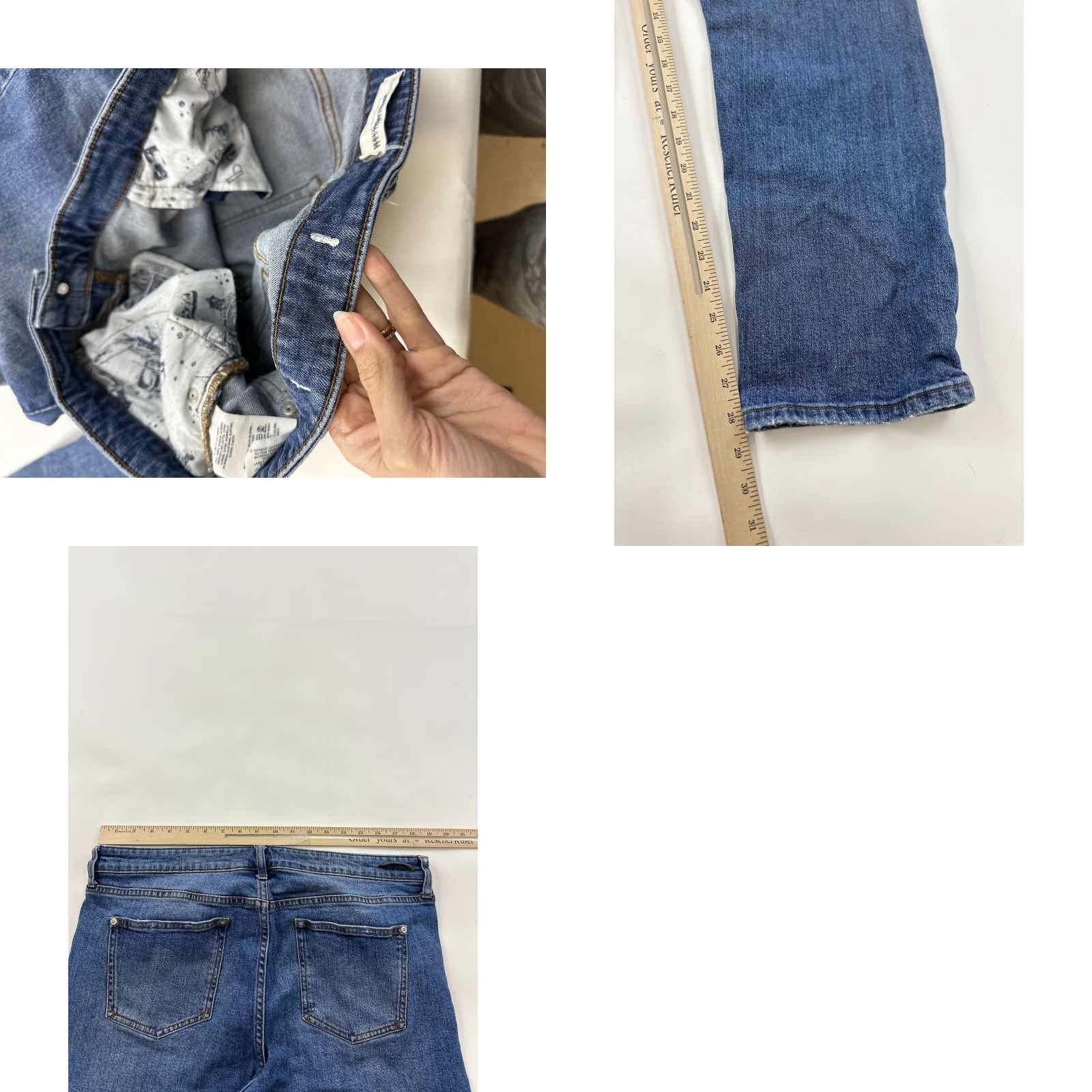 Anthropologie VINTAGE Pilcro And The Letterpress Jeans 36 Blue Skinny Women Adult 36 Blue Solid Lace Up Pockets Stretch Slimming Size 25" / US 0 / IT 36 - 8 Thumbnail
