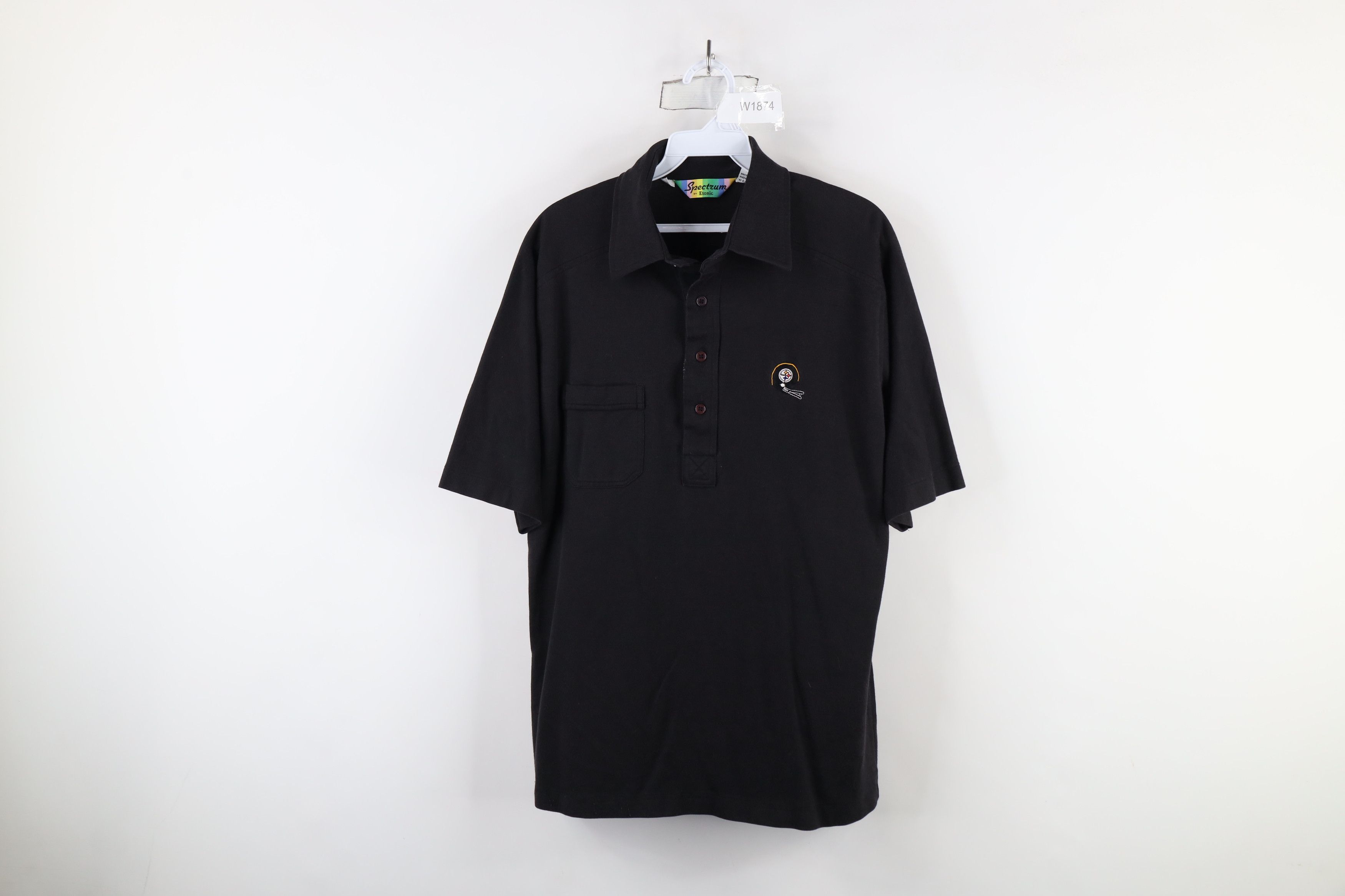 Vintage Vintage 70s 80s Pittsburgh Steelers Football Polo Shirt Size US L / EU 52-54 / 3 - 1 Thumbnail