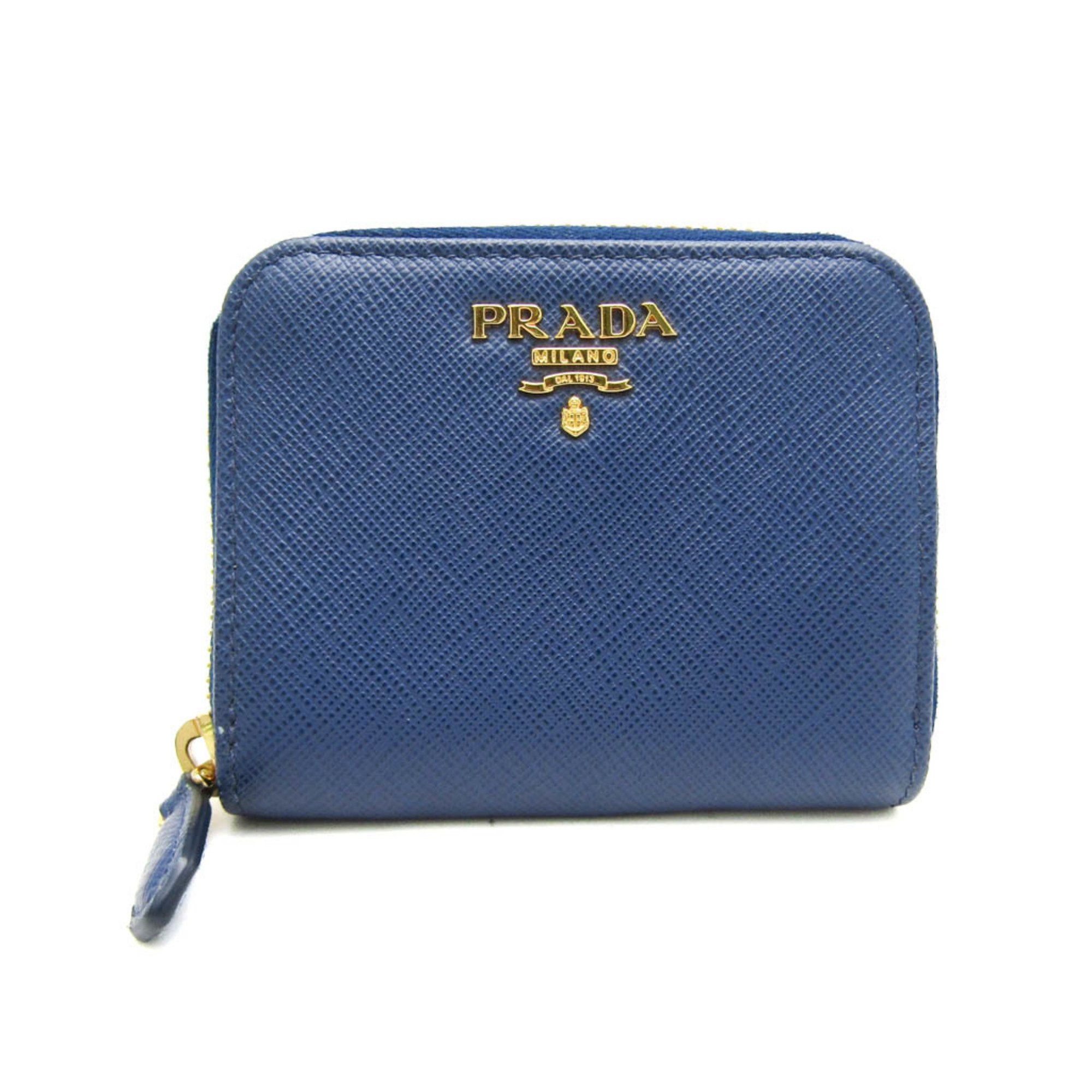 Prada Saffiano Blue Leather Wallet (Pre-Owned) Size ONE SIZE - 1 Thumbnail
