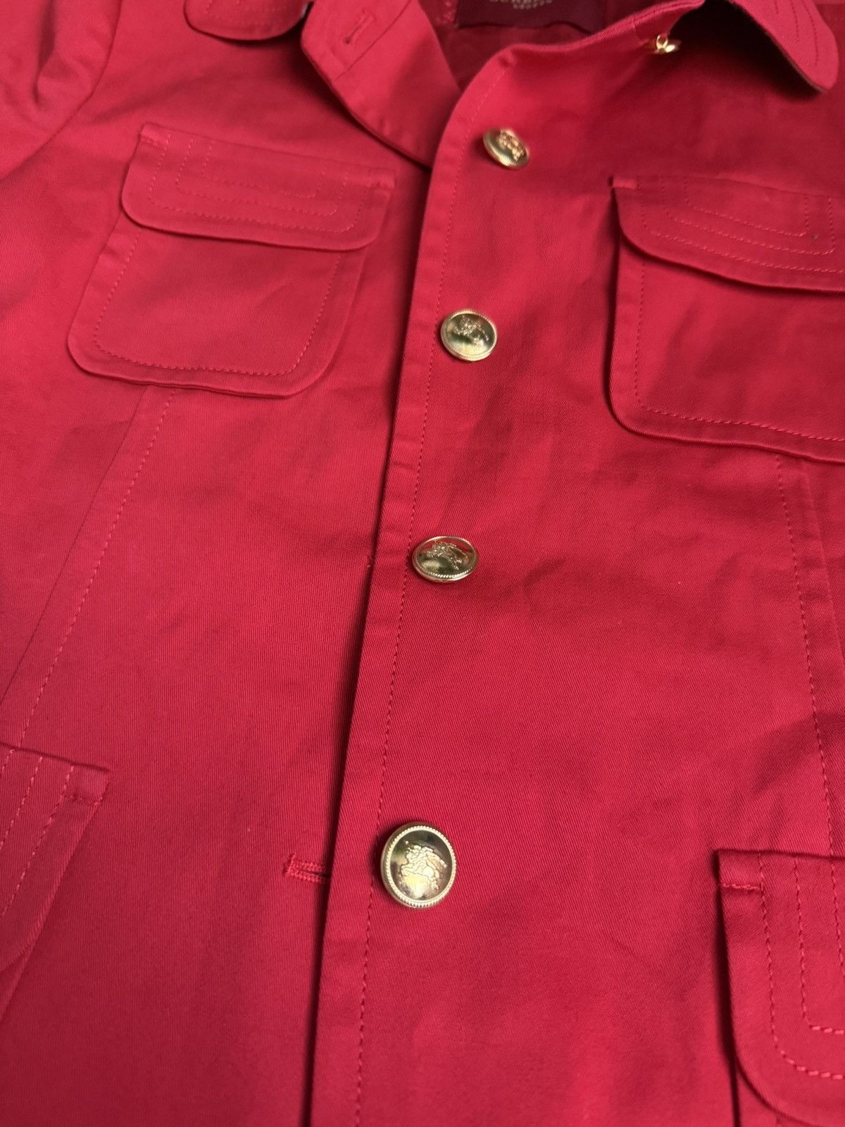 Burberry Burberry London Red Short Sleeve Safari Jacket w/ Belt Size M / US 6-8 / IT 42-44 - 2 Thumbnail