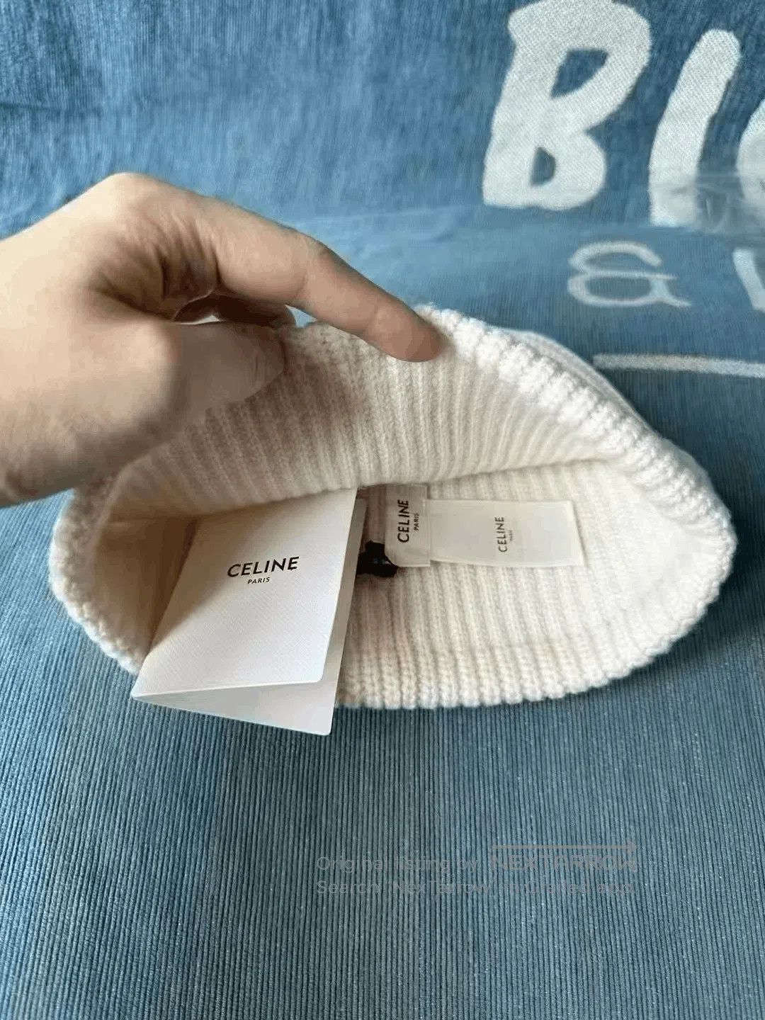 Japanese Brand Celine Ribbed Knit Beanie. Size ONE SIZE - 2 Thumbnail