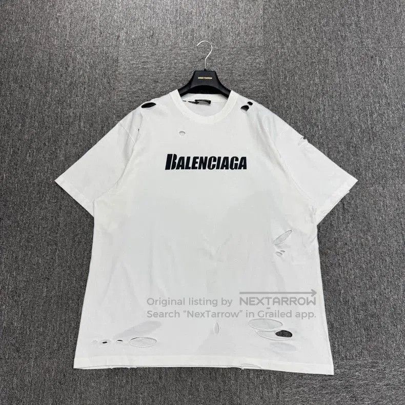 Balenciaga Distressed Print Short Sleeve.