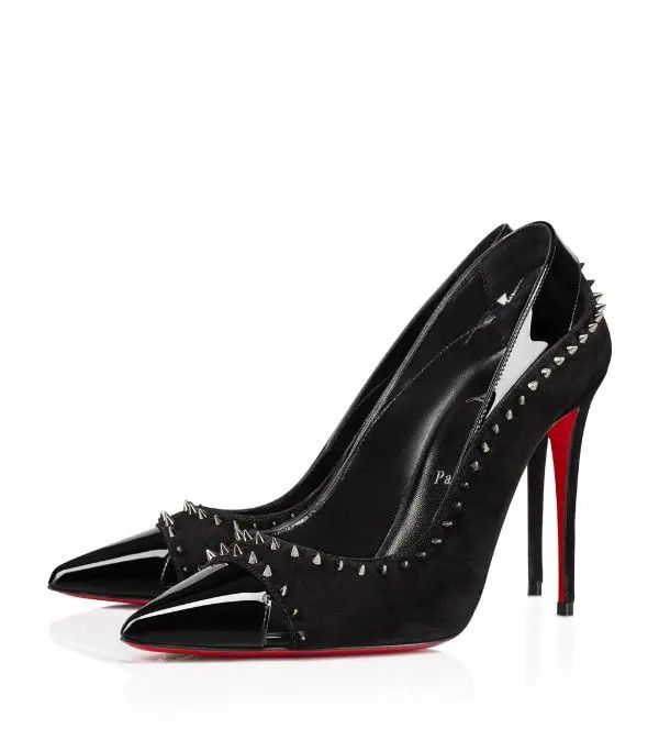 Christian Louboutin o1s1wg110125 Duvette Spikes Pumps in Black Size US 7 / IT 37 - 1 Thumbnail