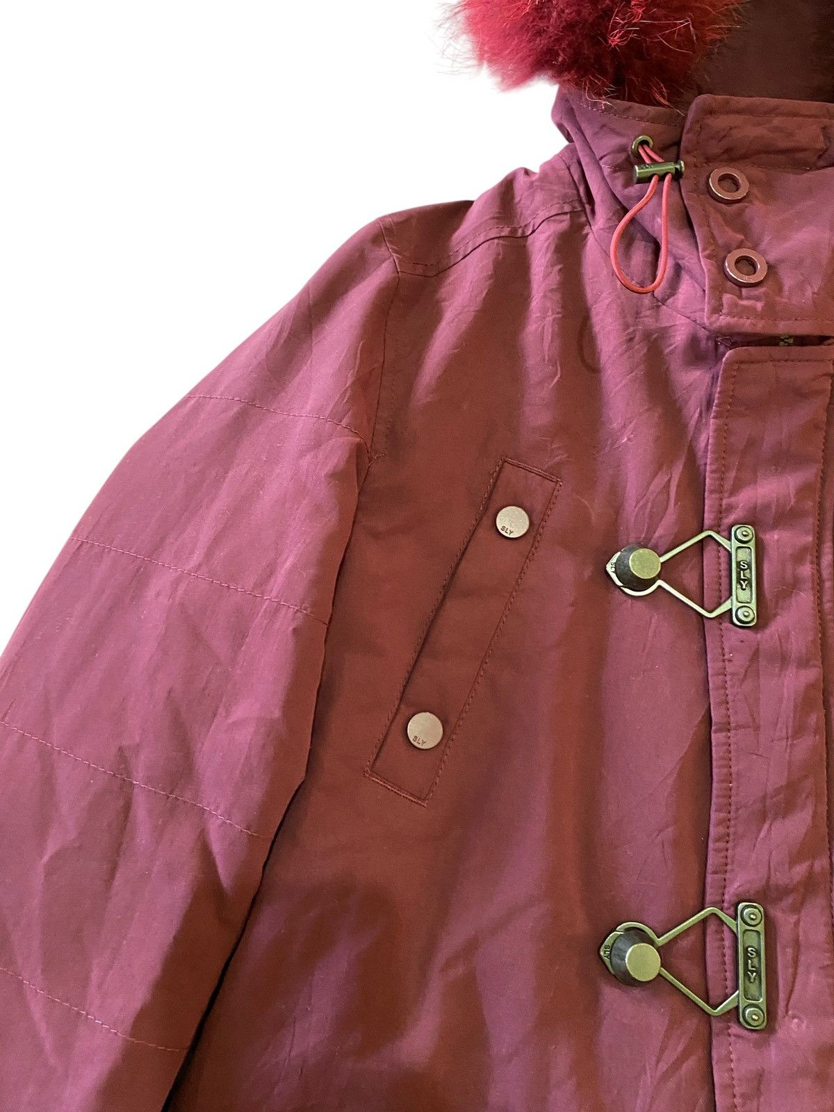 SLY Sly Burgundy Fur Hood Parka Jacket Winter Coat Toggle Button Size US S / EU 44-46 / 1 - 3 Thumbnail