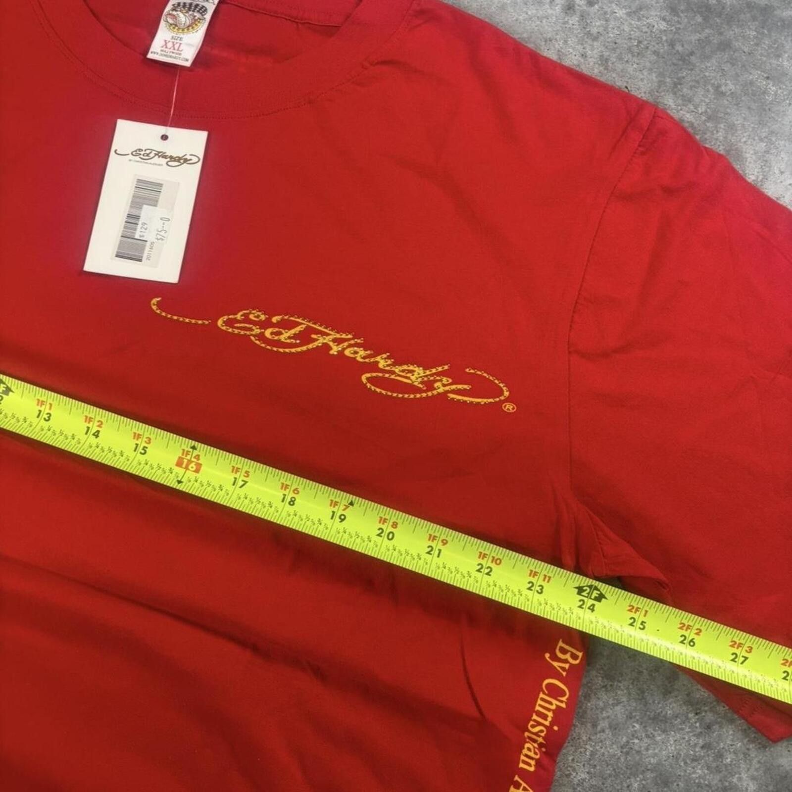 Ed Hardy Ed Hardy Christian Audigier Y2K Tattoo Flame Graphic T Shirt Size US XXL / EU 58 / 5 - 6 Thumbnail