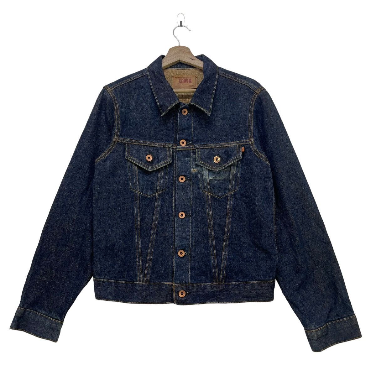 Edwin 🔥Vintage Edwin Lot 5550 Selvedge Trucker Jacket Size US M / EU 48-50 / 2 - 1 Thumbnail