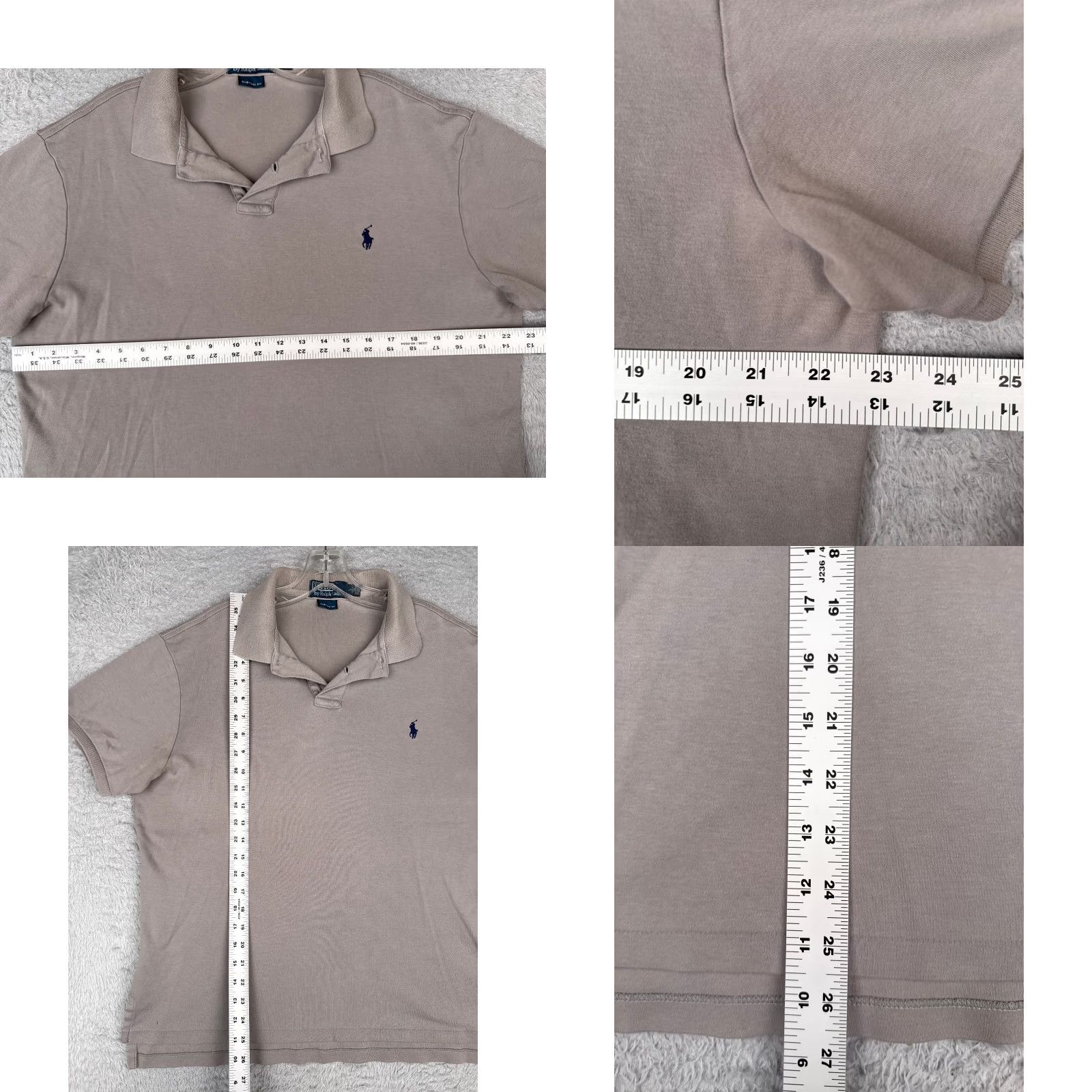 Ralph Lauren VINTAGE Ralph Lauren Polo Shirt Men Large Gray 100% Cotton Custom Fit Short Sleeve 40 Chest Logo Embroidered Size US L / EU 52-54 / 3 - 8 Thumbnail