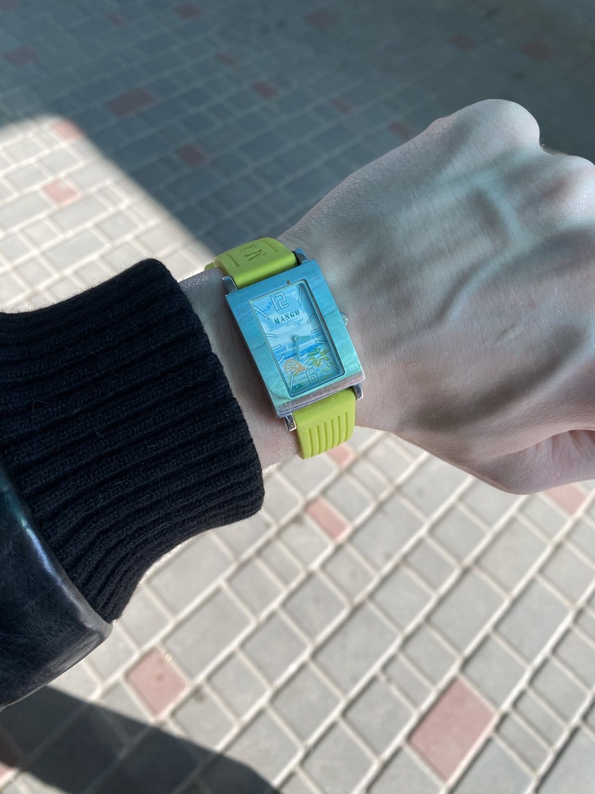 Japanese Brand Mango Neon Yellow Tropical Watch Archive Y2K Futuristic Size ONE SIZE - 1 Thumbnail