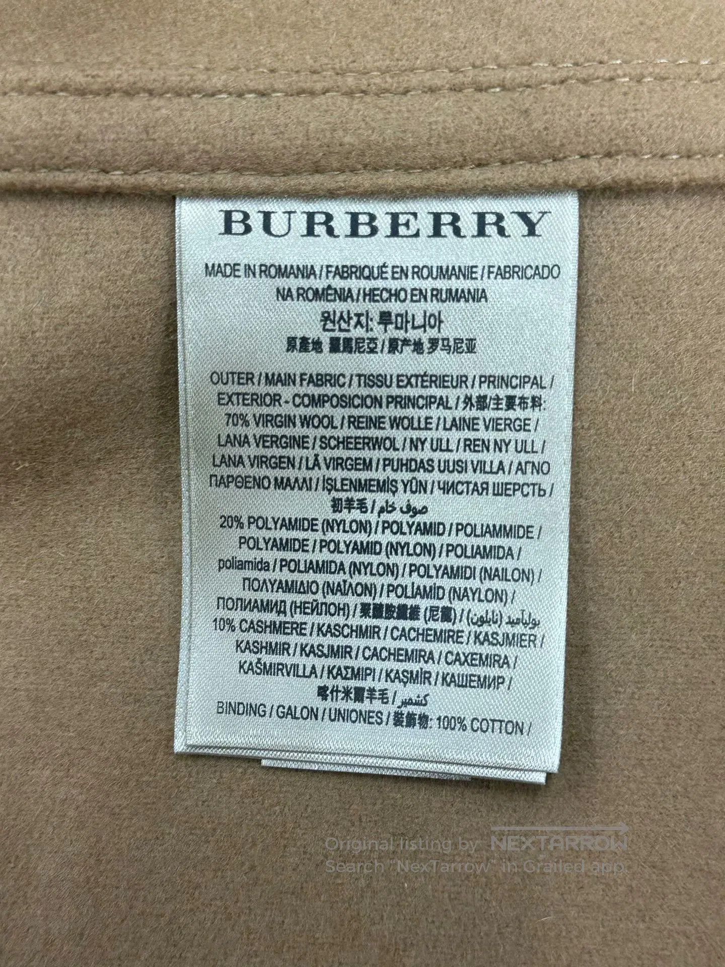Burberry Burberry Khaki Horn Button Cashmere Coat| Size M / US 6-8 / IT 42-44 - 5 Thumbnail