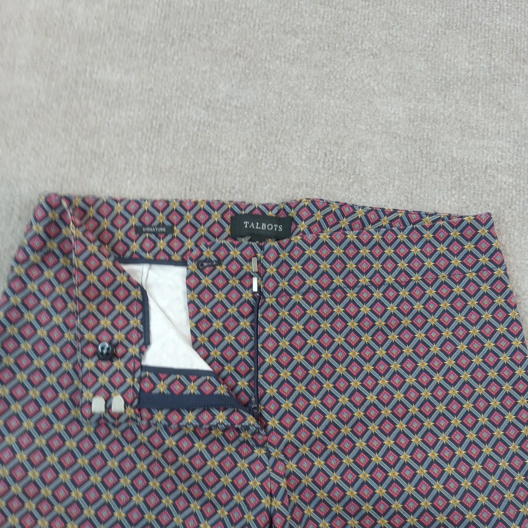 Talbots Talbots Womens Straight Leg Pants Size 6 Red Stretch Cotton Regular Size 28" / US 6 / IT 42 - 7 Thumbnail