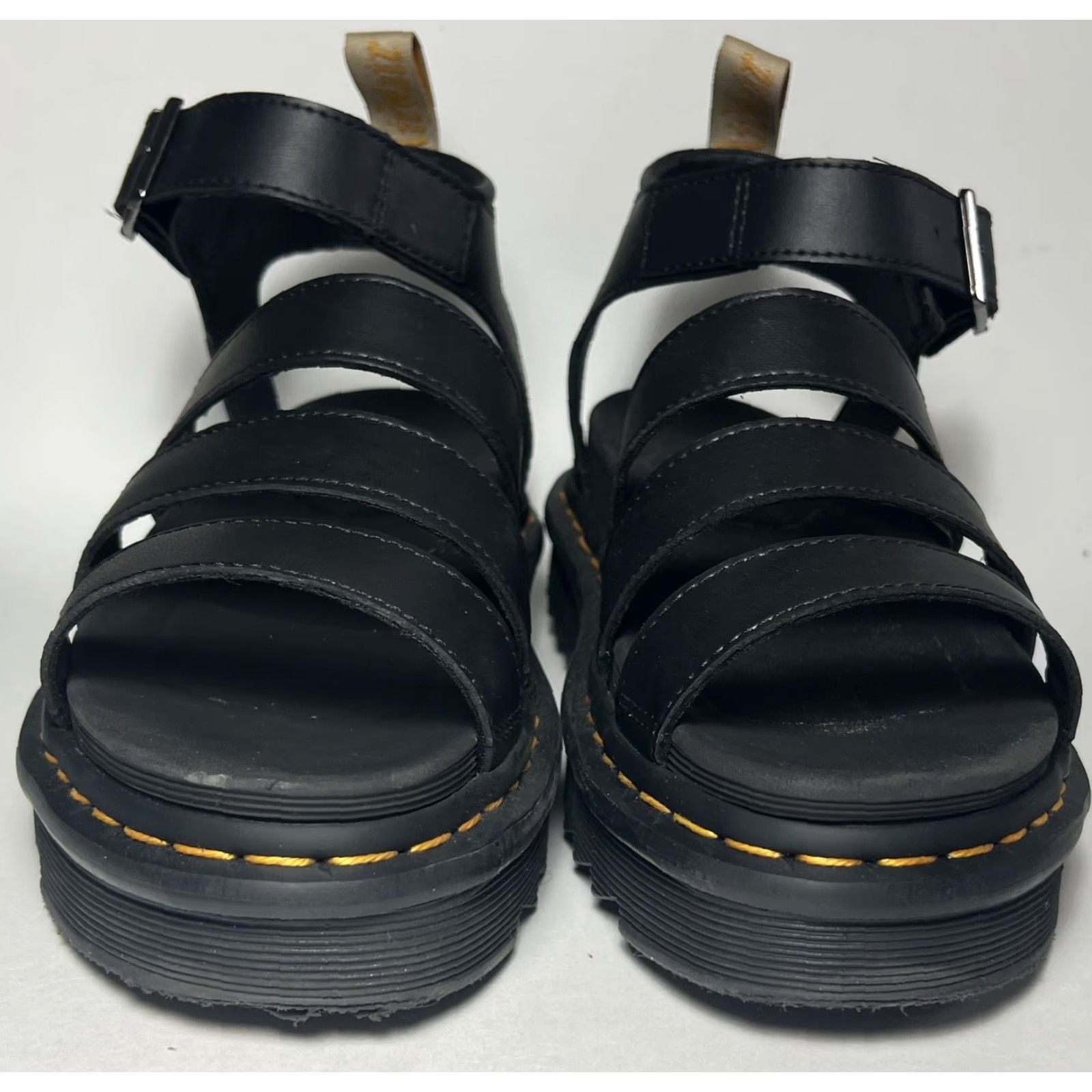 Dr Martens Blaire Women Sandal Black Leather Gladiator Platform Size 8 Ver. Strappy Shoes